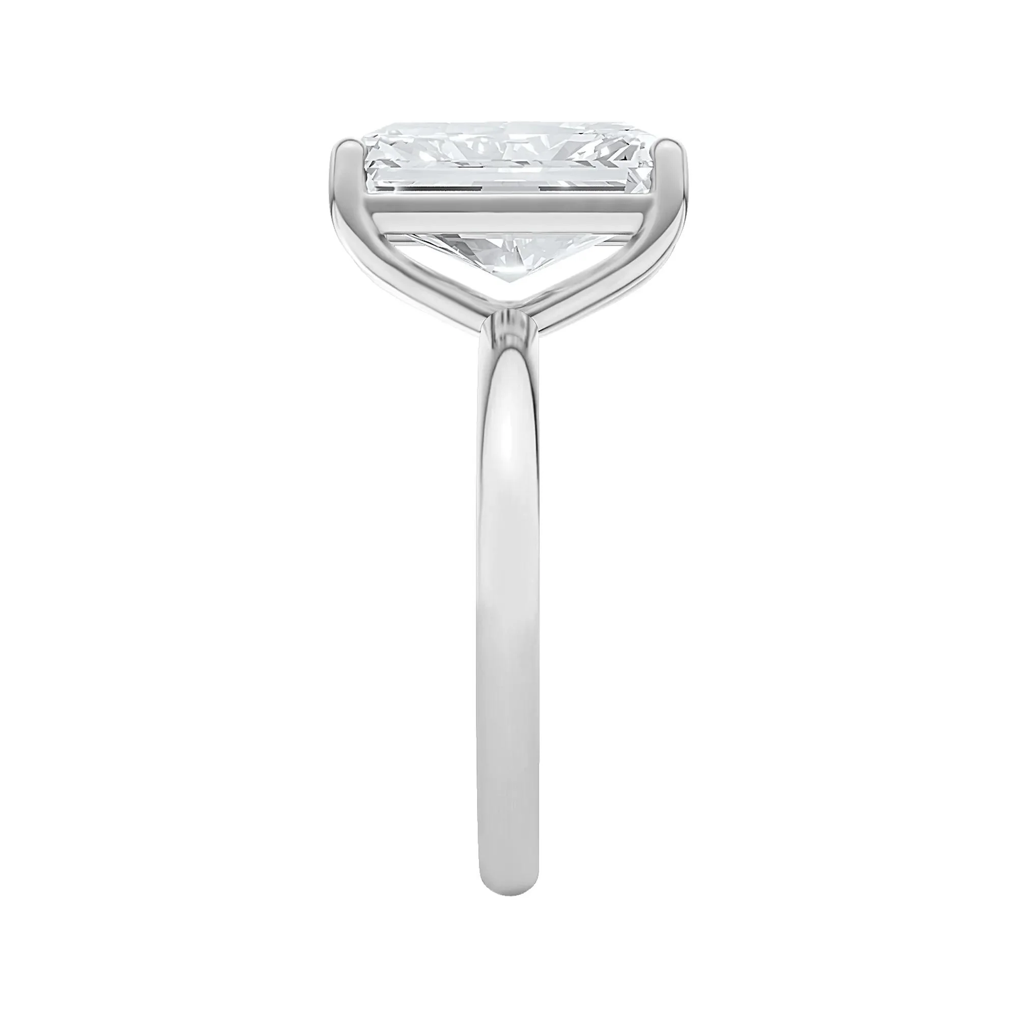 Lab Grown Diamond Radiant-Cut Solitaire Ring 14K White Gold (5 CT.) Size 6 2mm - Image 3