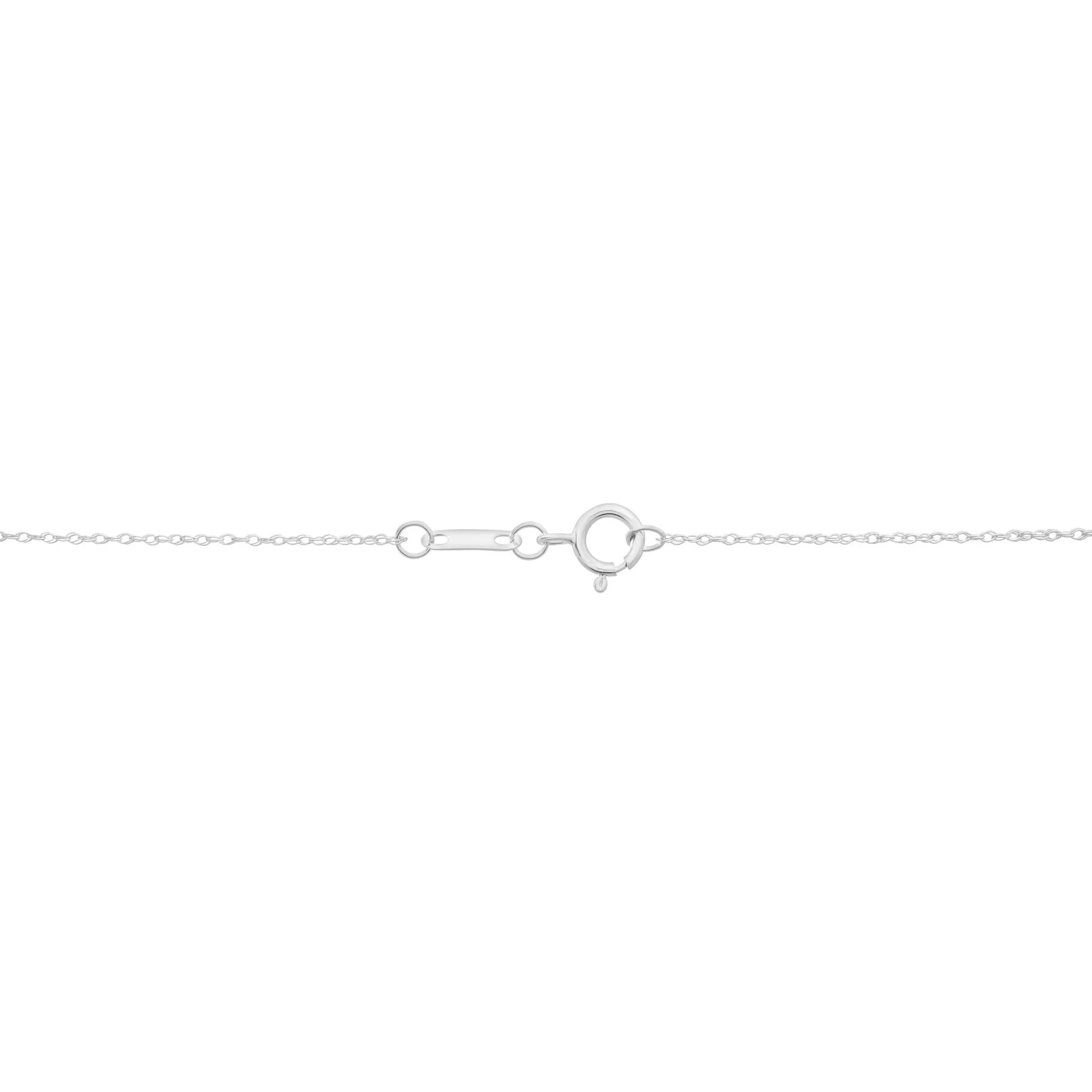 Blue Sapphire & Diamond Accent Stick Pendant Necklace 10K White Gold Size 18" - Image 4