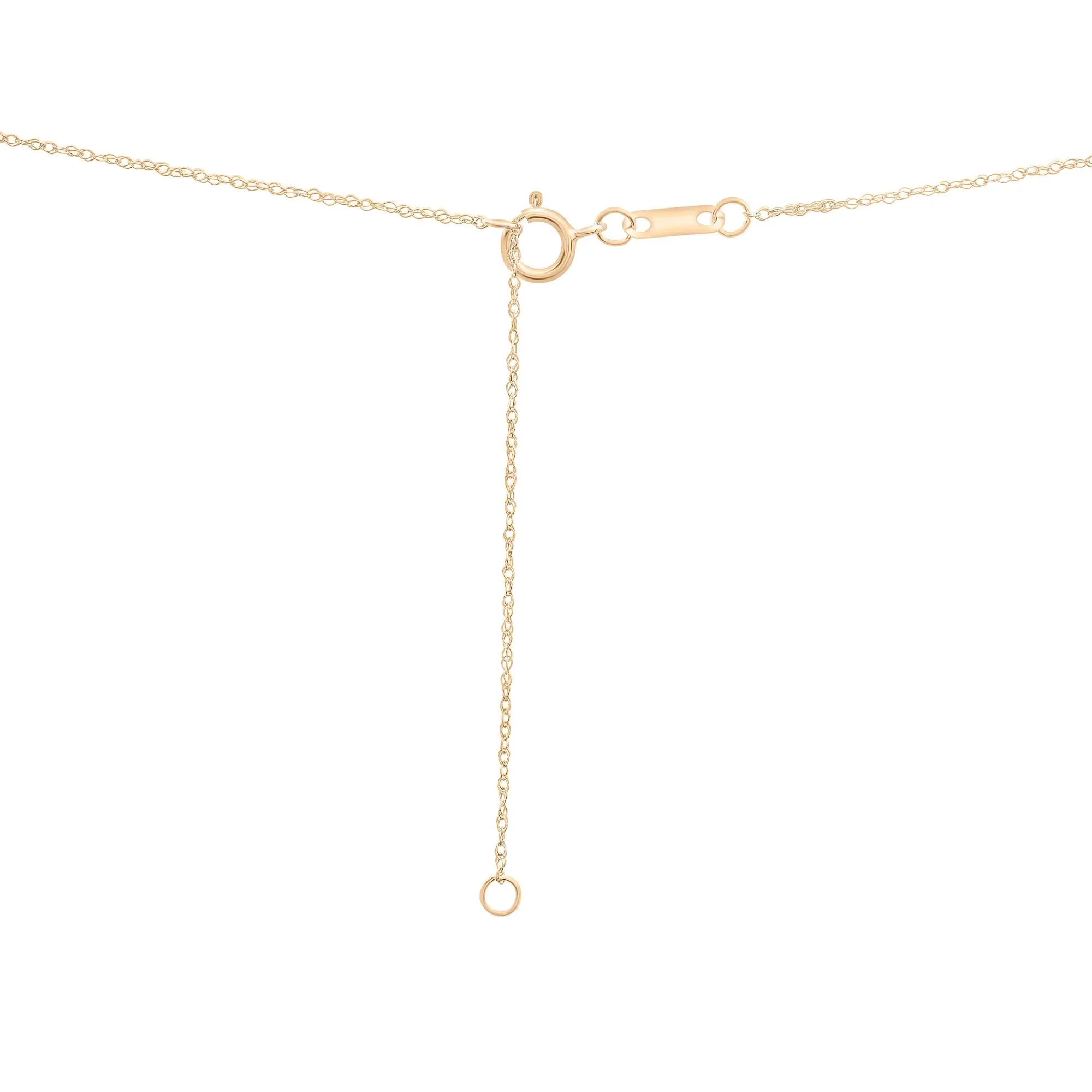 Amethyst Three-Stone Triangle Birthstone Pendant Necklace 10K Yellow Gold Size 18" - Image 3