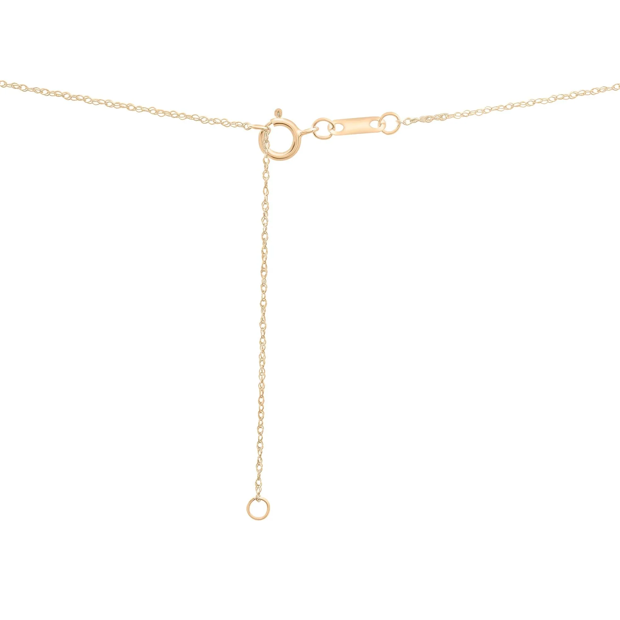 Peridot Three-Stone Triangle Birthstone Pendant Necklace 10K Yellow Gold Size 18" - Image 3