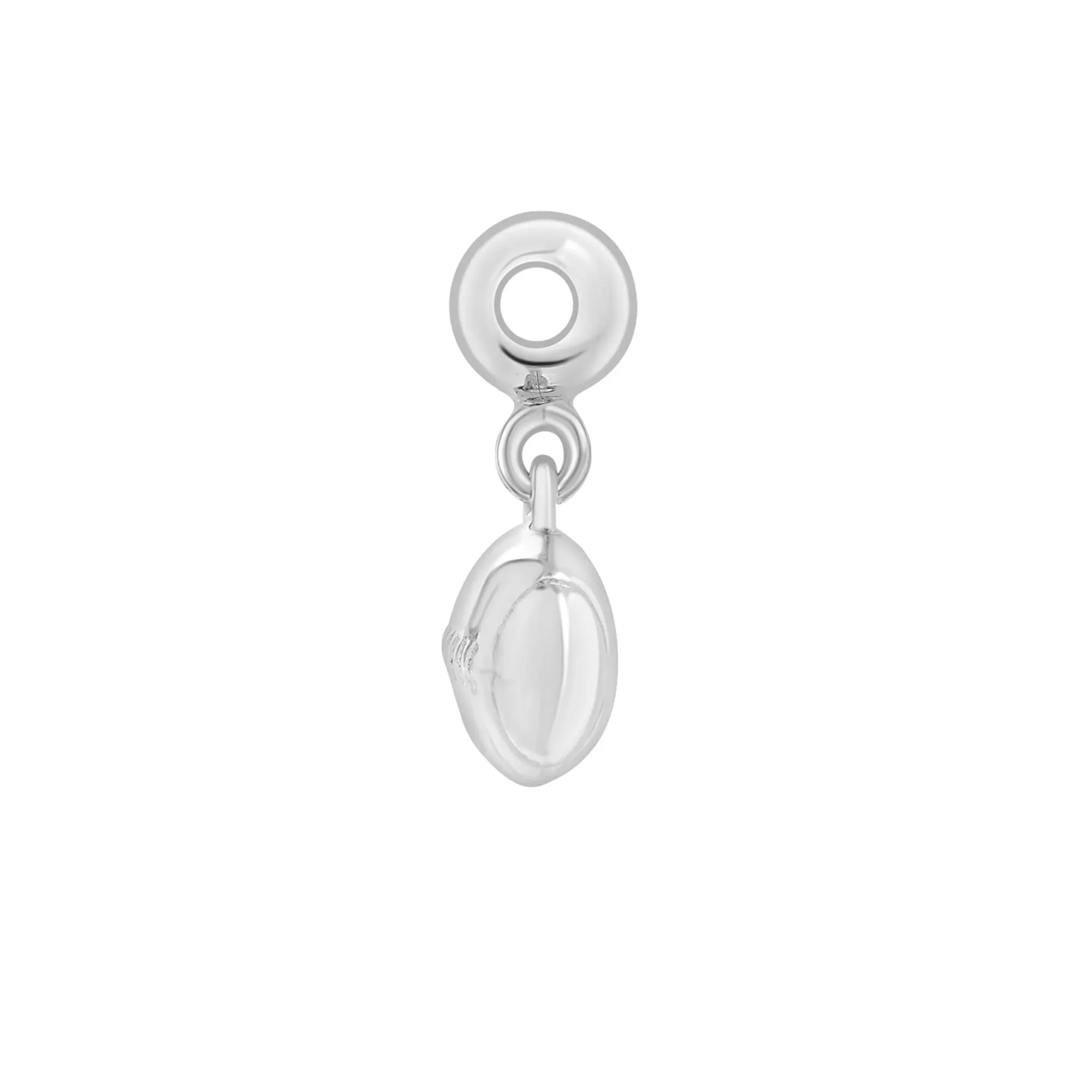Football Bead Charm .925 Sterling Silver White Size 11.50mm - Image 2