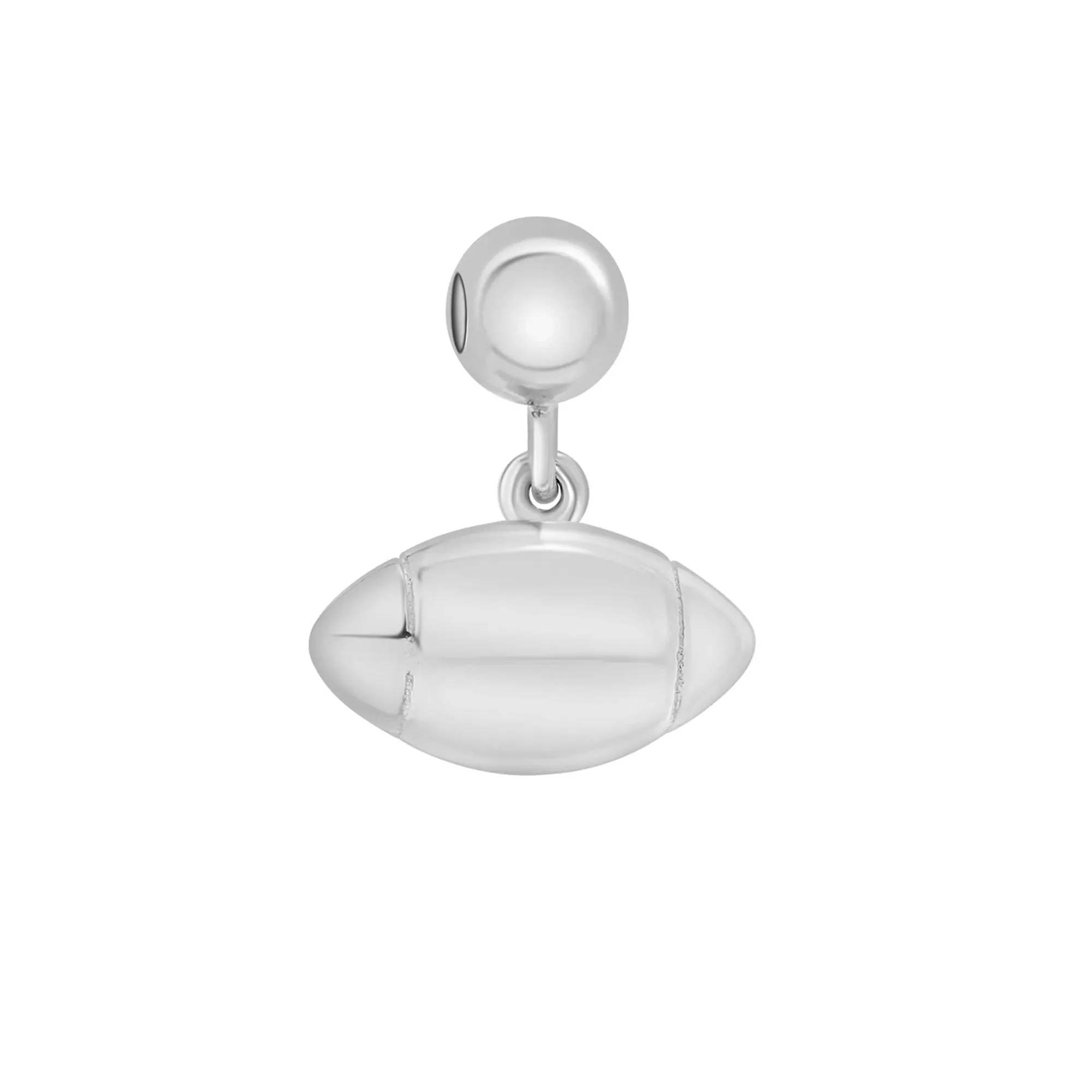 Football Bead Charm .925 Sterling Silver White Size 11.50mm - Image 3