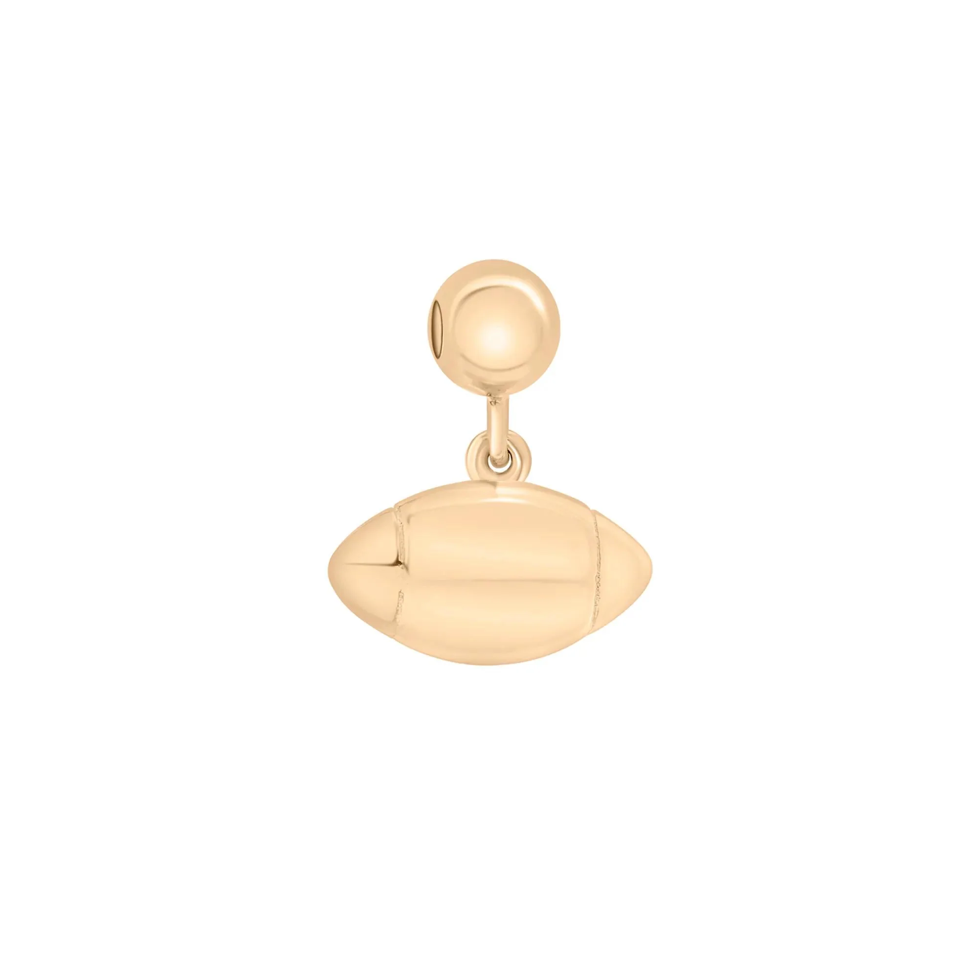 Football Bead Charm Gold Vermeil Yellow Size 11.50mm - Image 3