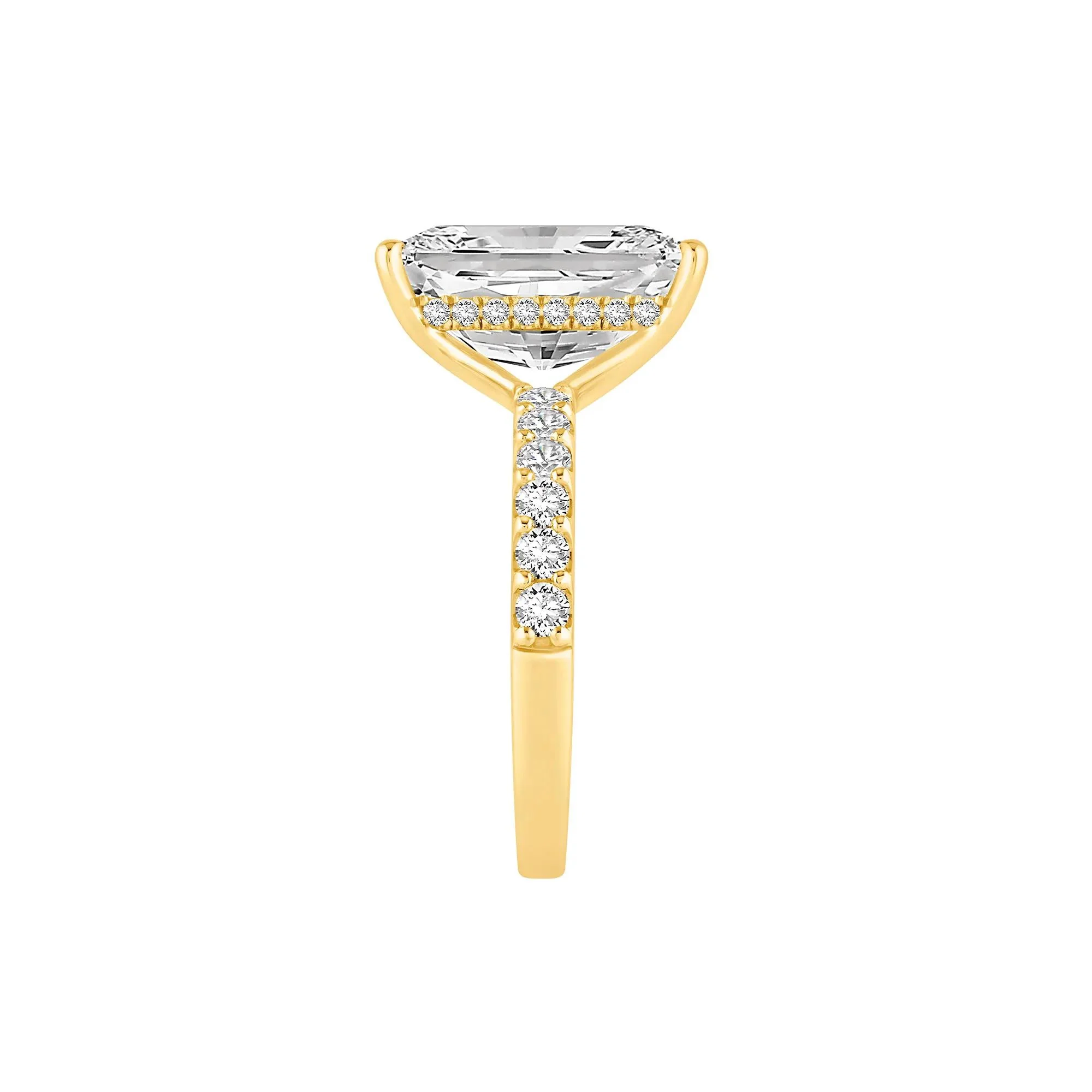 7 3/4 CT. Tw. Lab Grown Diamond Radiant Brilliant-Cut Engagement Ring 14K White Gold Yellow Size 6 - Image 3