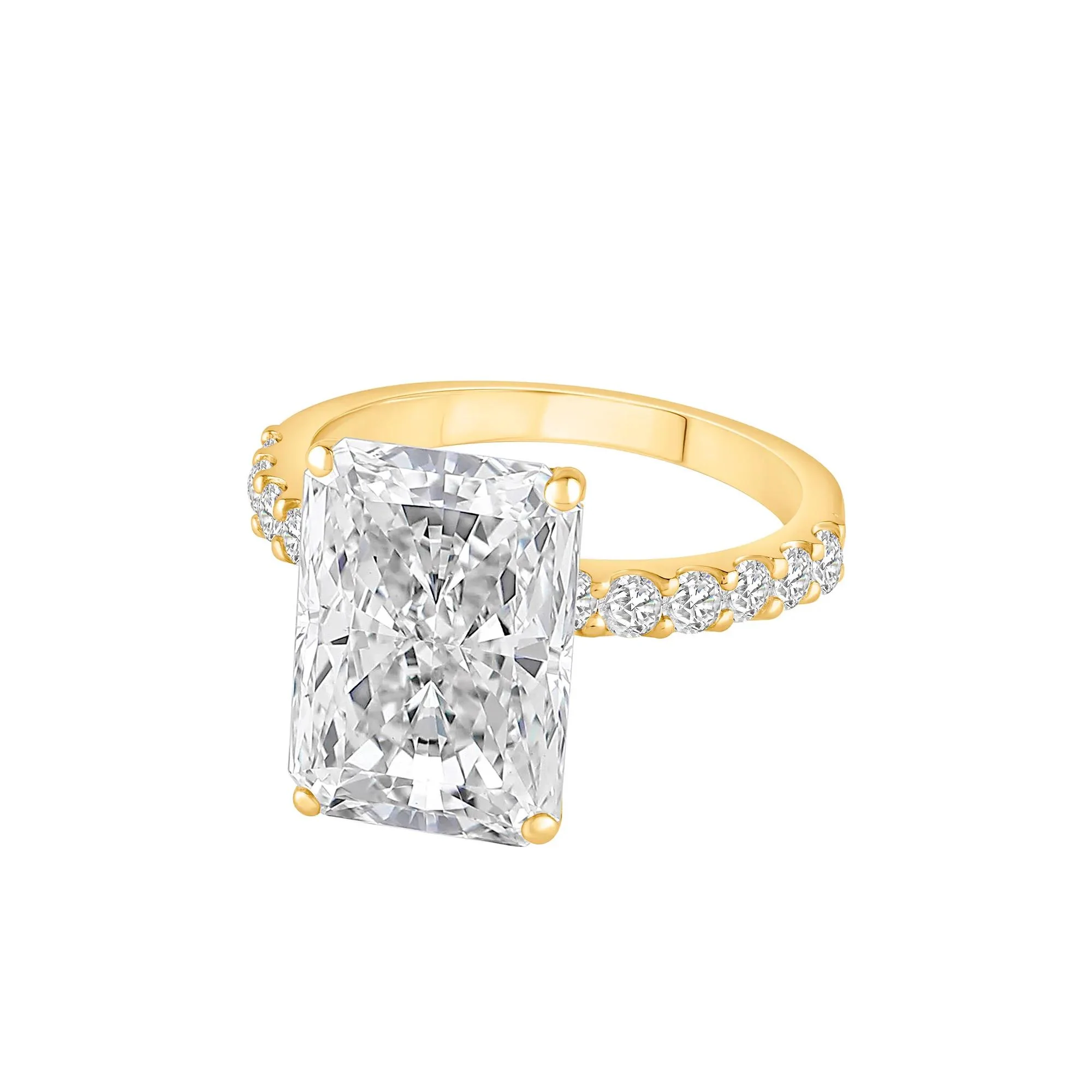 7 3/4 CT. Tw. Lab Grown Diamond Radiant Brilliant-Cut Engagement Ring 14K White Gold Yellow Size 6 - Image 4