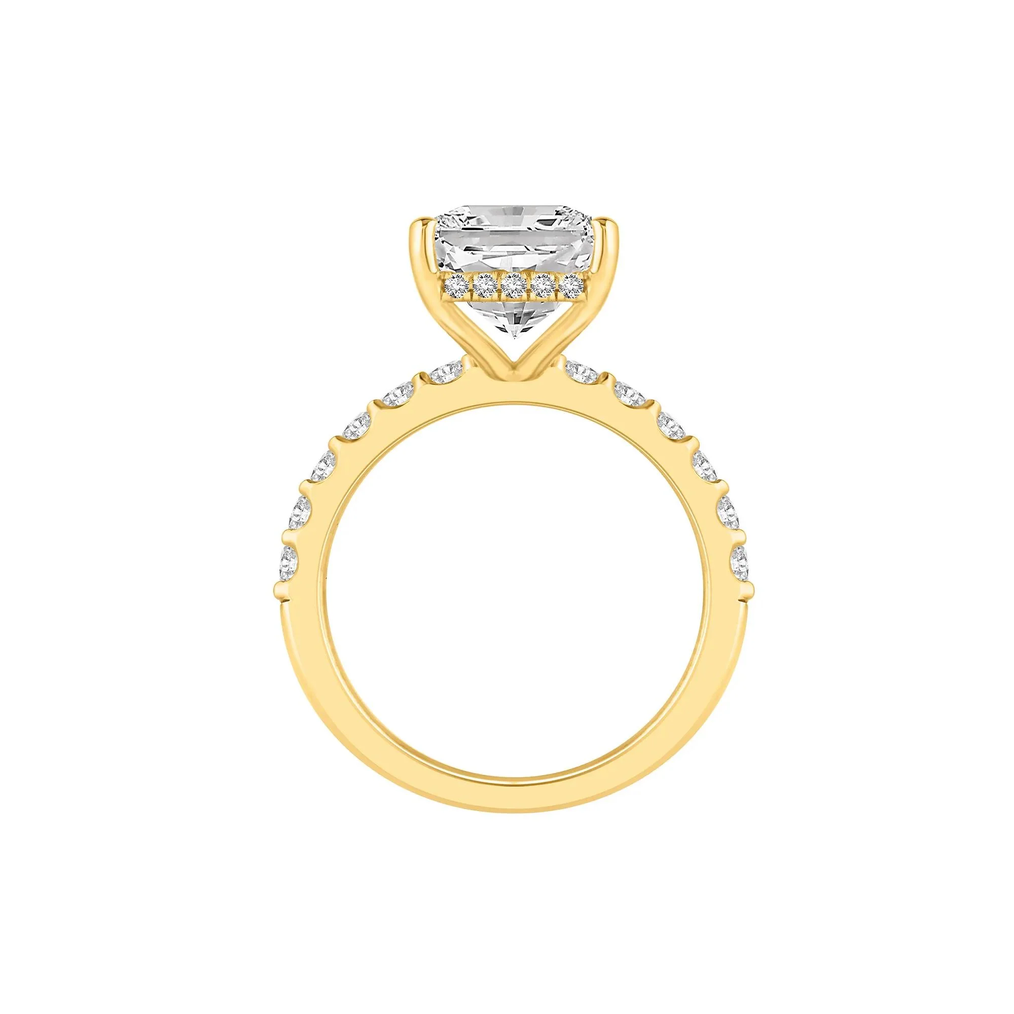 7 3/4 CT. Tw. Lab Grown Diamond Radiant Brilliant-Cut Engagement Ring 14K White Gold Yellow Size 8.5 - Image 2