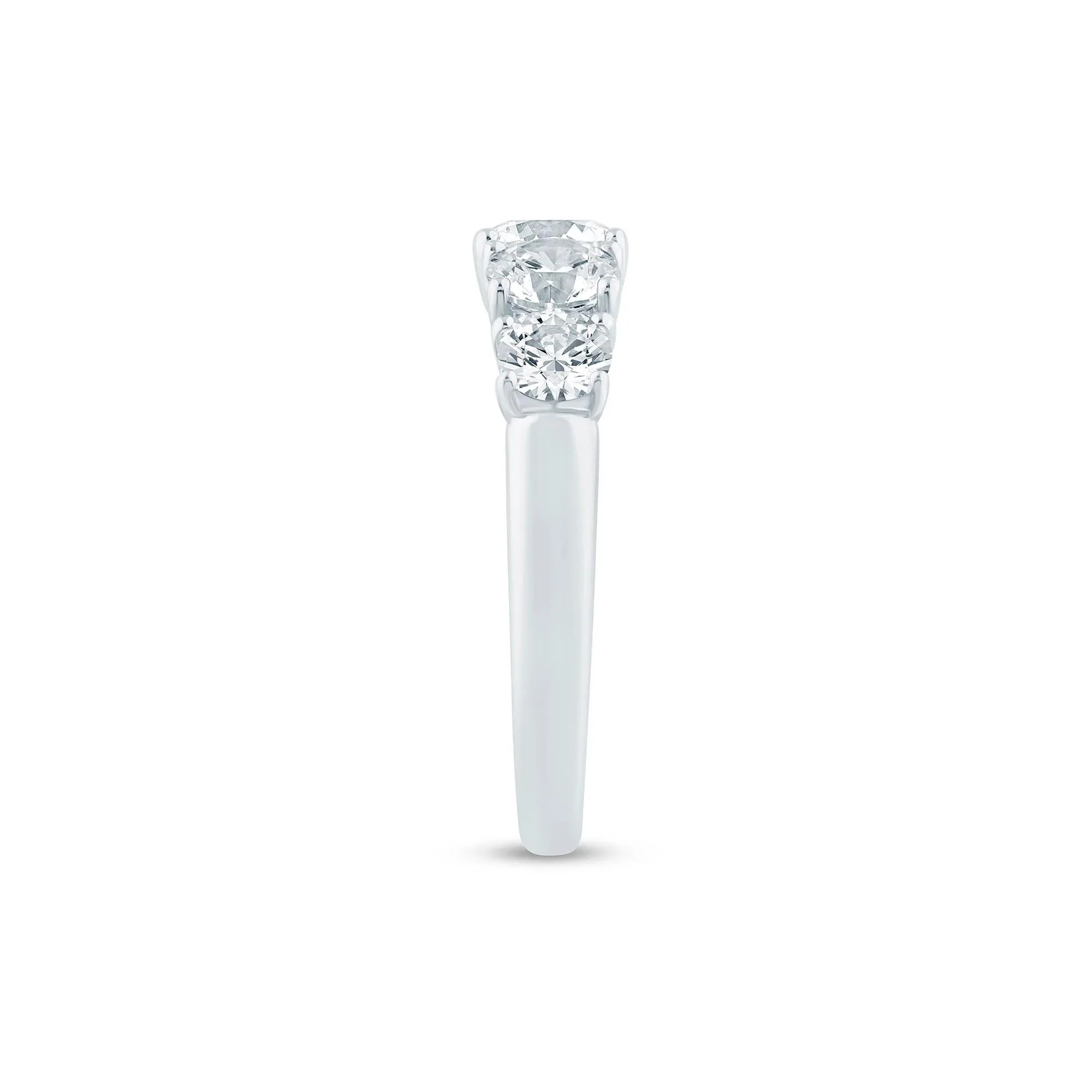 2 CT. Tw. Diamond Five-Stone Anniversary Band Ring 14K White Gold Size 7.5 2mm - Image 3
