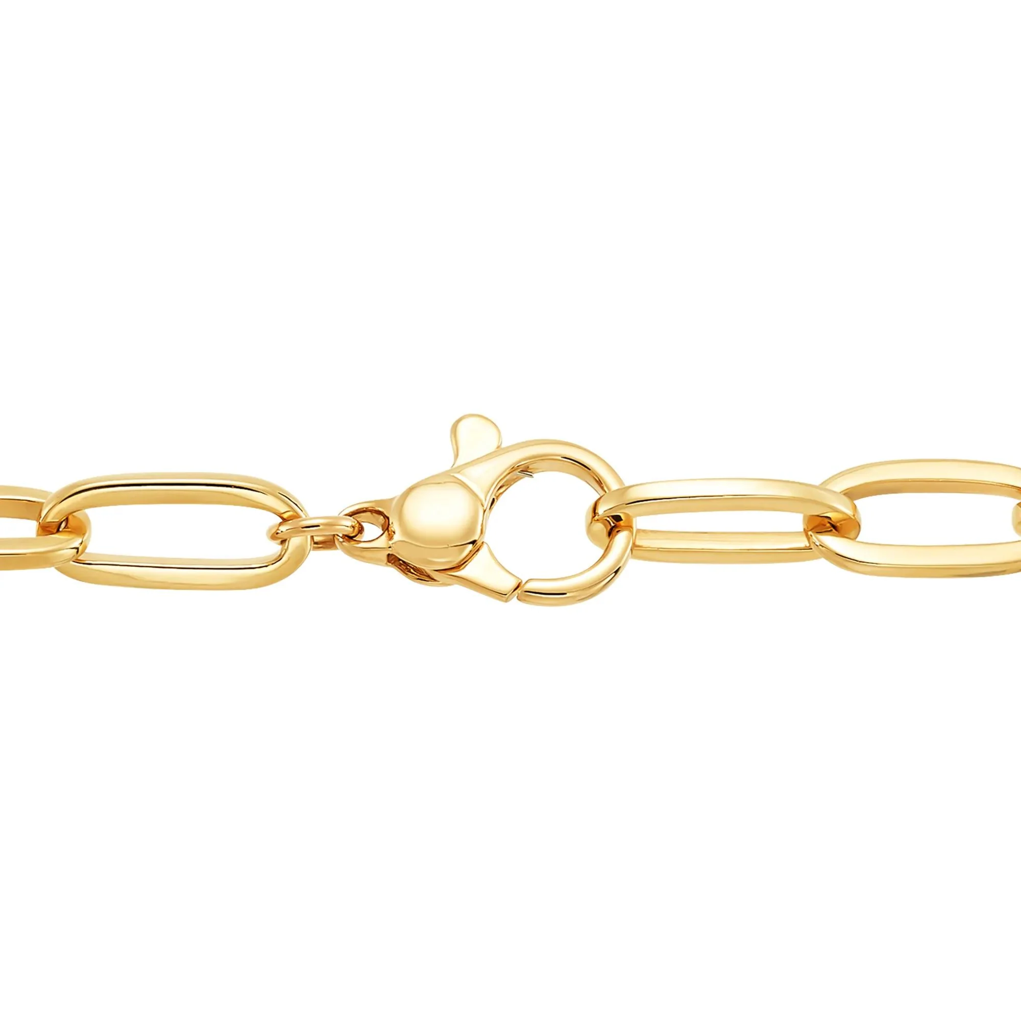 Oval Squared Paperclip Link Necklace 14K Yellow Gold Size 18" - Image 3