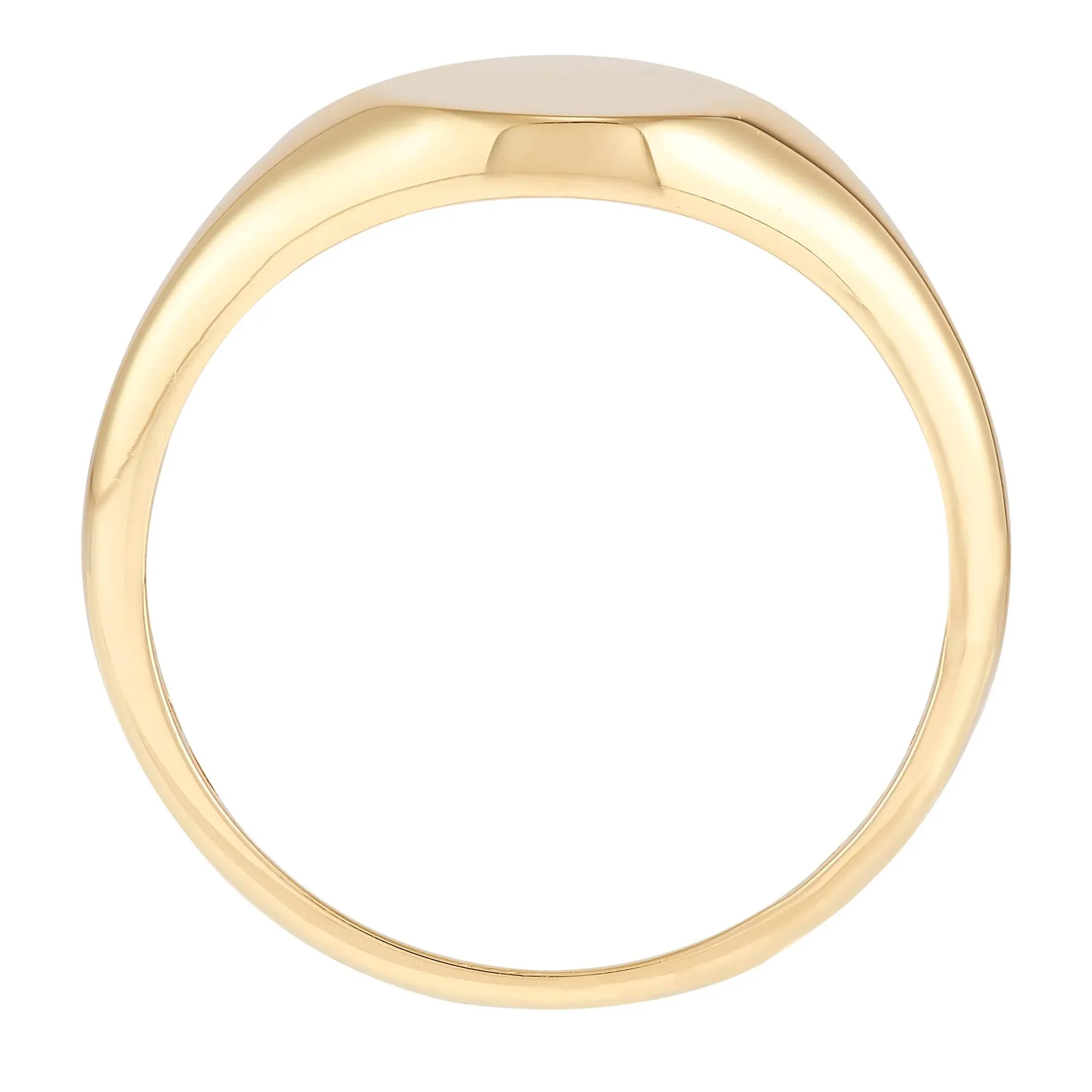 Polished Round Signet Ring 14K Yellow Gold Size 5.5 - Image 3