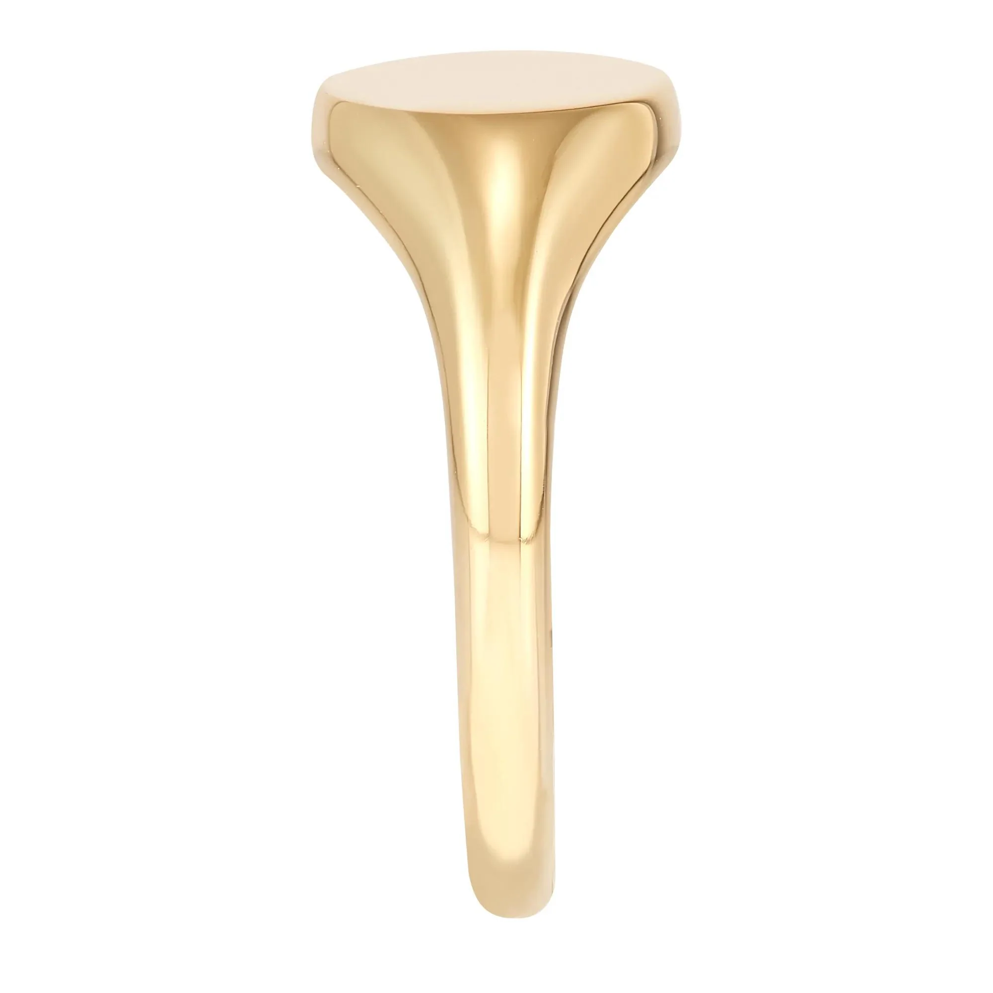 Polished Round Signet Ring 14K Yellow Gold Size 9.5 - Image 2