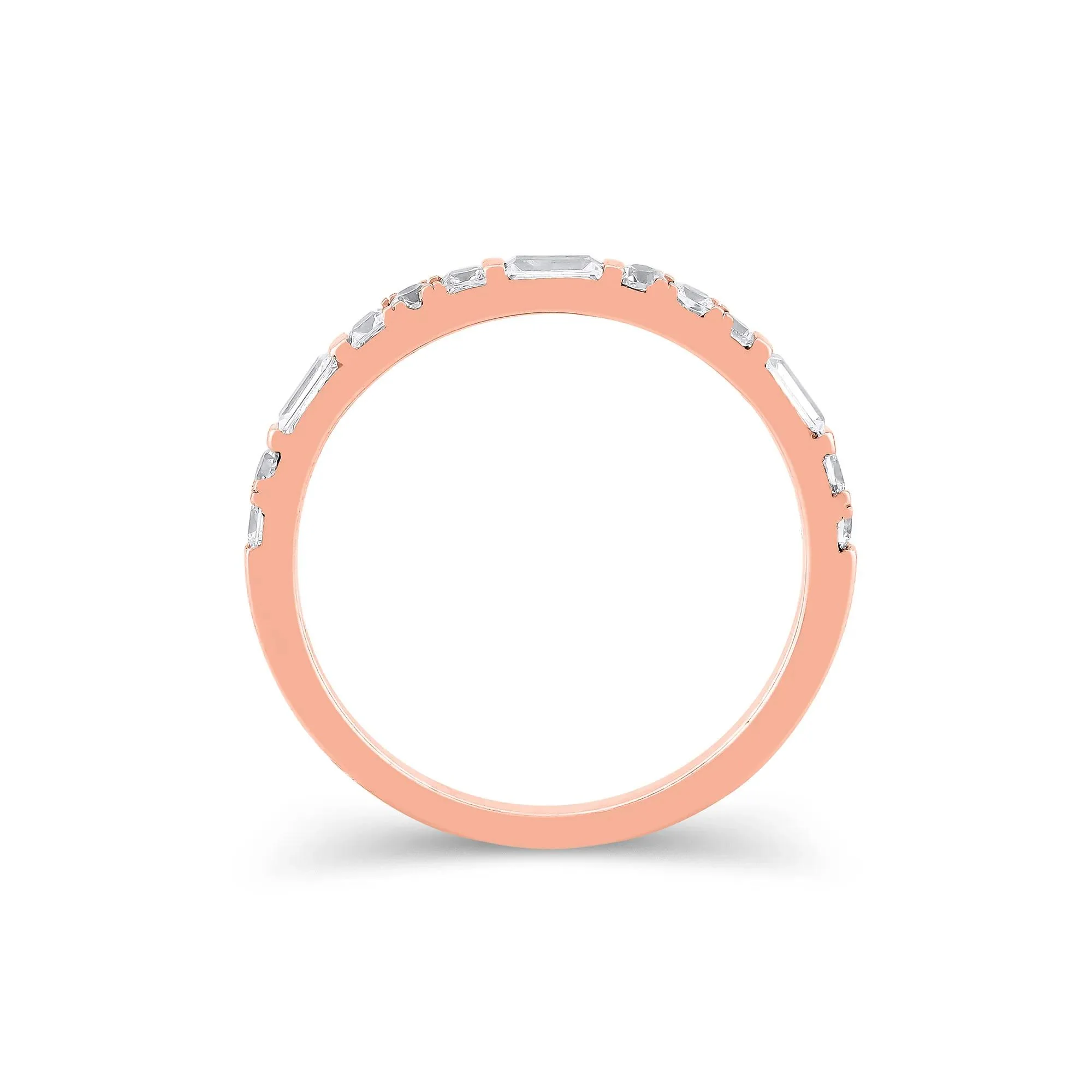 1/2 CT. Tw. Lab Grown Diamond Mixed Shape Anniversary Band Ring 10K Rose Gold Size 5.5 2mm - Image 2