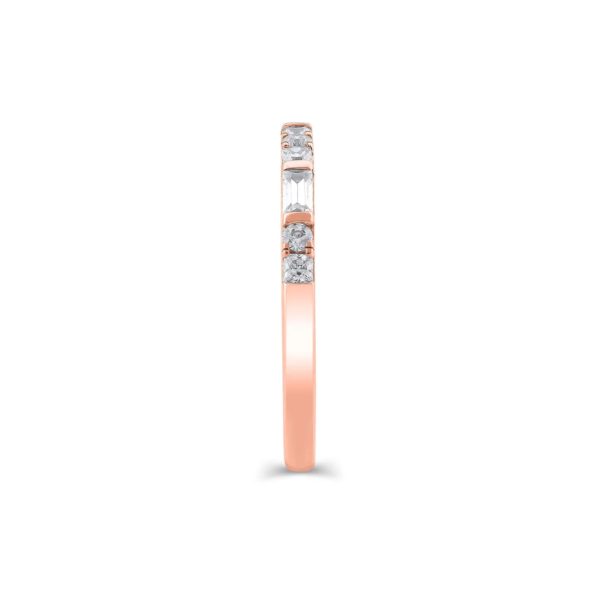 1/2 CT. Tw. Lab Grown Diamond Mixed Shape Anniversary Band Ring 10K Rose Gold Size 9.5 2mm - Image 3
