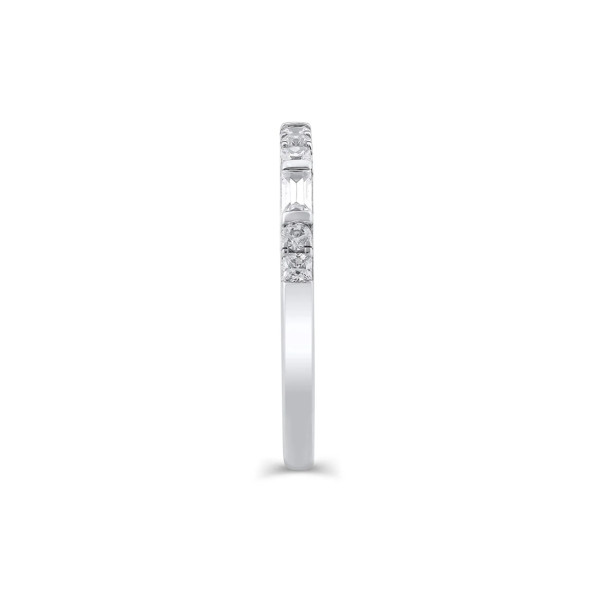 1/2 CT. Tw. Lab Grown Diamond Mixed Shape Anniversary Band Ring 10K White Gold Size 5.5 2mm - Image 3