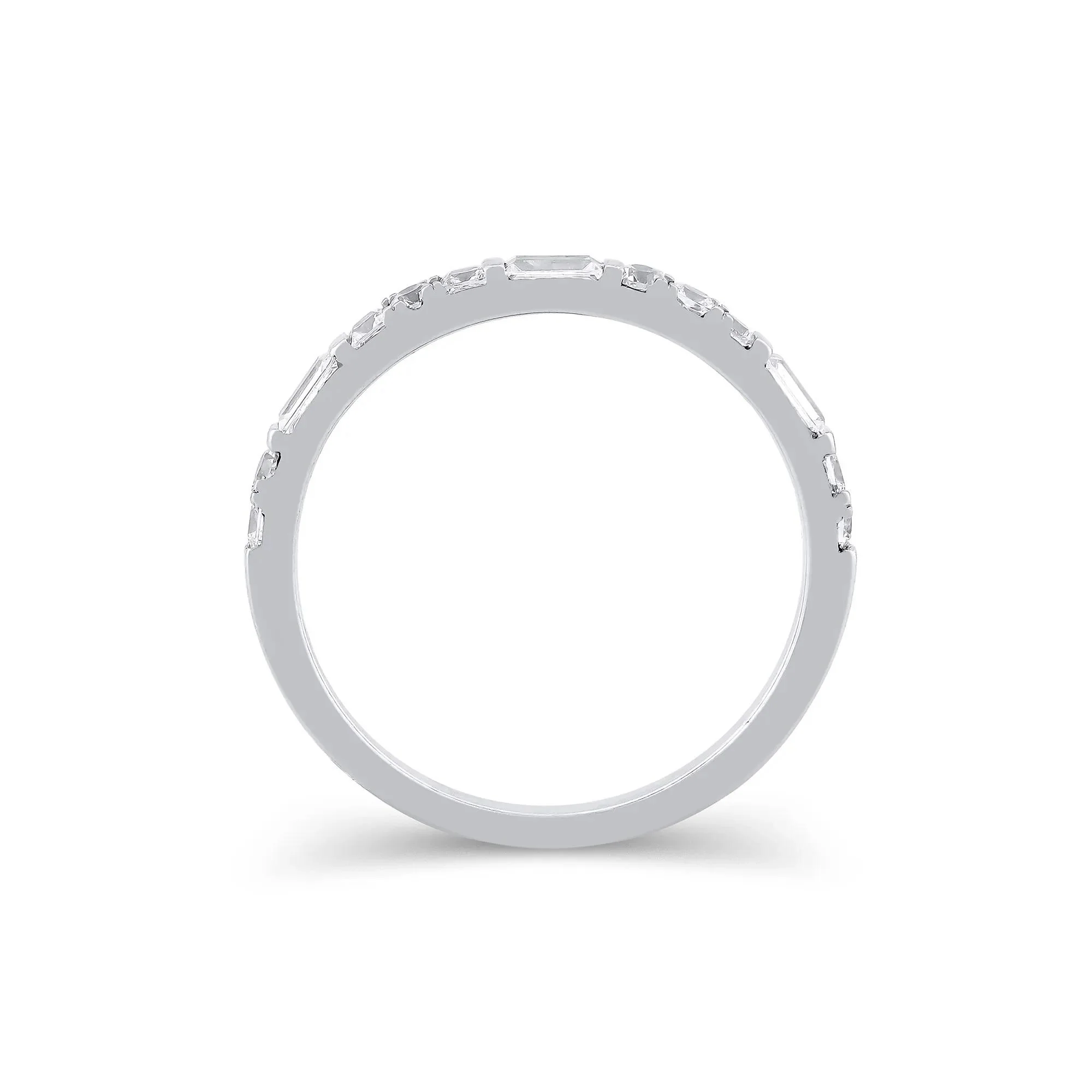 1/2 CT. Tw. Lab Grown Diamond Mixed Shape Anniversary Band Ring 10K White Gold Size 9.5 2mm - Image 2