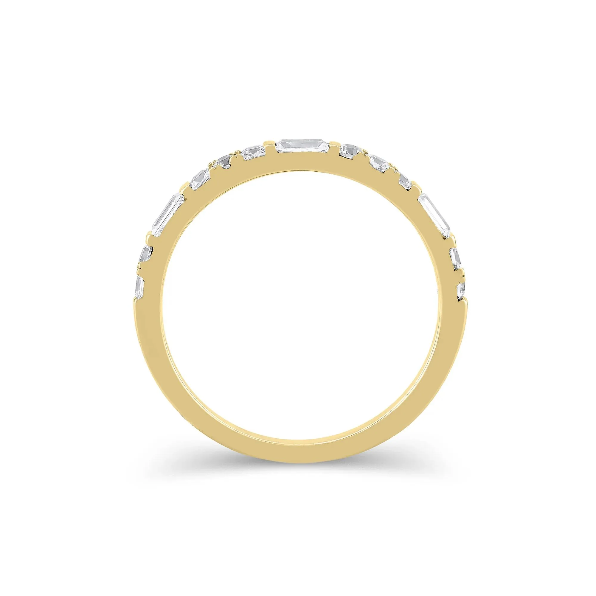 1/2 CT. Tw. Lab Grown Diamond Mixed Shape Anniversary Band Ring 10K Yellow Gold Size 7.5 2mm - Image 2