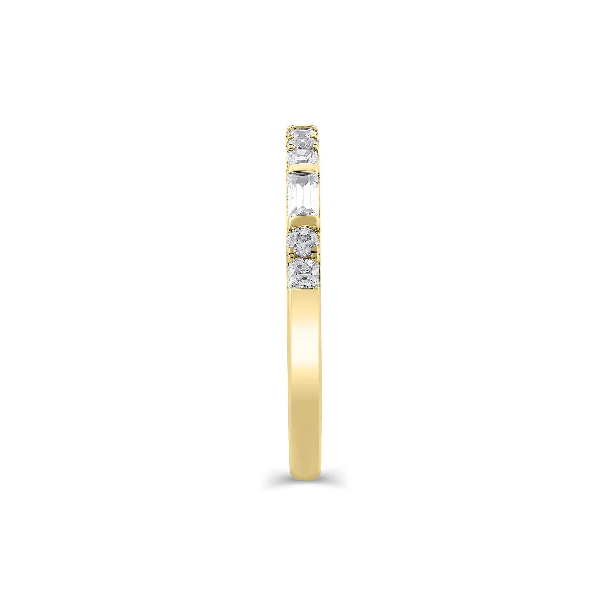 1/2 CT. Tw. Lab Grown Diamond Mixed Shape Anniversary Band Ring 10K Yellow Gold Size 8 2mm - Image 3