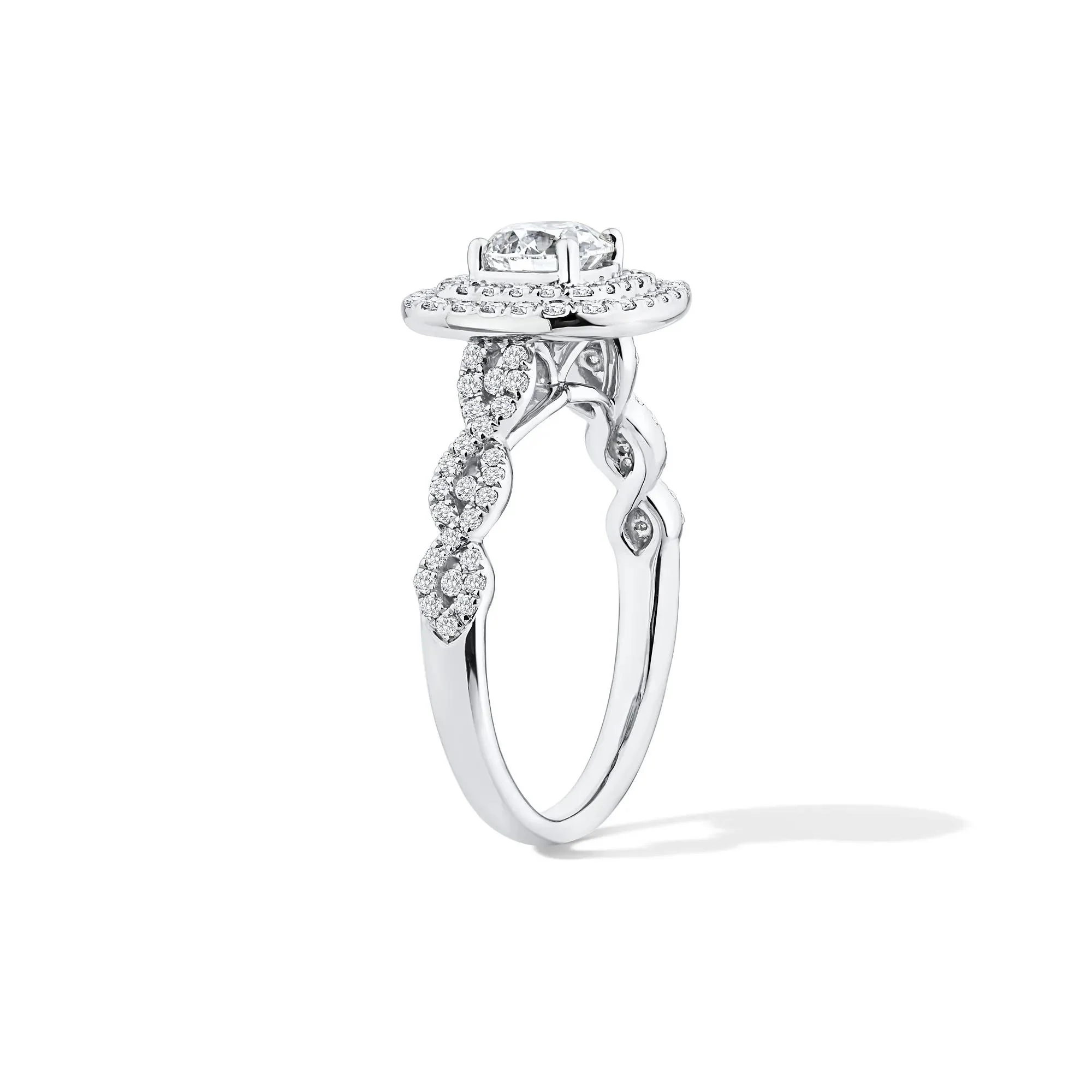 1/5 CT. Tw. Lab Grown Diamond Engagement Ring 10K White Gold Size 6.5 - Image 3