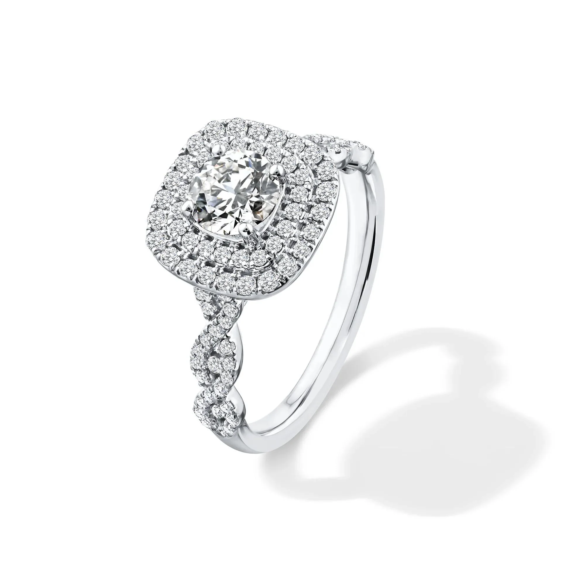 1/5 CT. Tw. Lab Grown Diamond Engagement Ring 10K White Gold Size 8 - Image 4