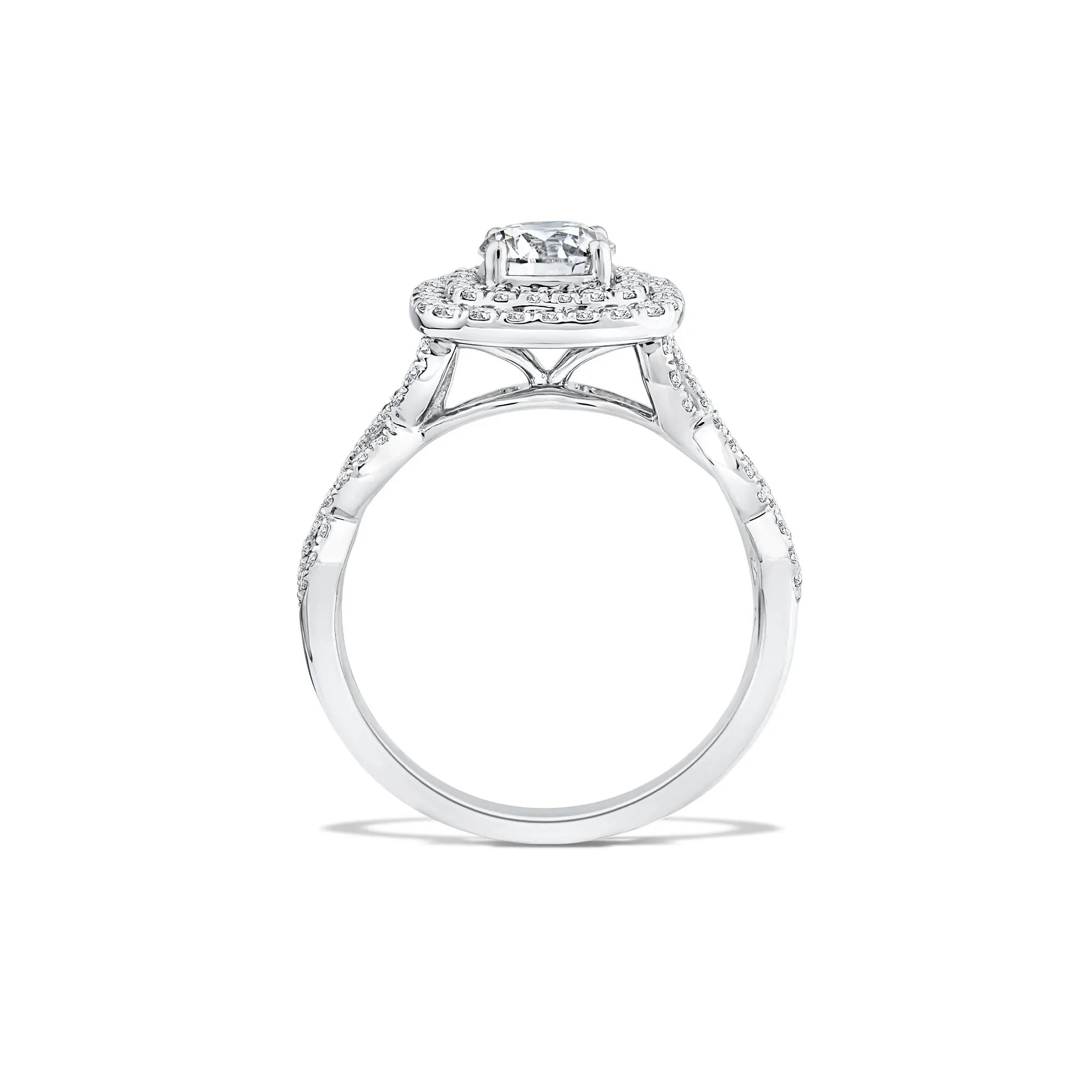 1/5 CT. Tw. Lab Grown Diamond Engagement Ring 10K White Gold Size 9 - Image 2