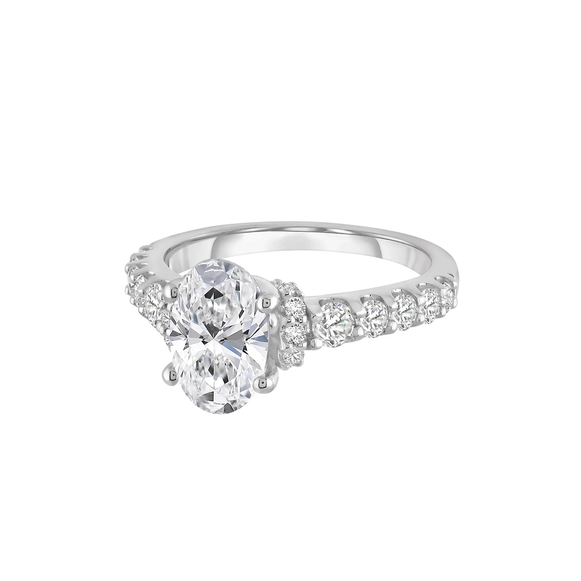 2 3/4 CT. Tw. Lab Grown Diamond Engagement Ring 14K White Gold Round Brilliant Cut Size 8 10mm - Image 4