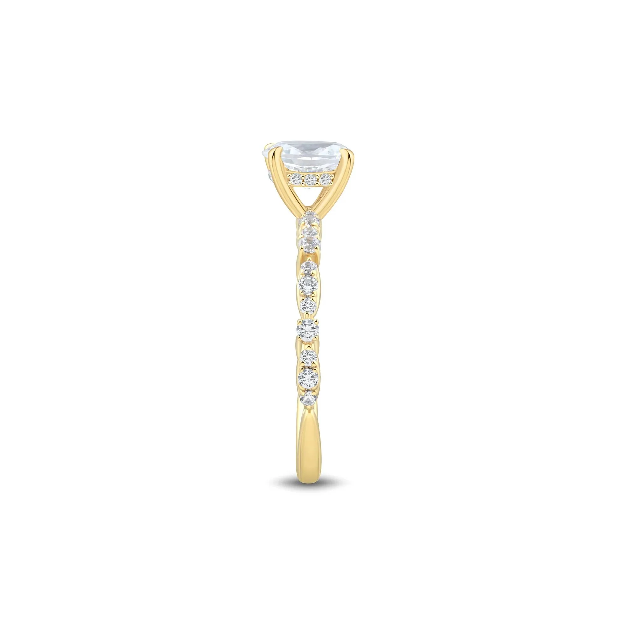 1 CT. Tw. Oval Diamond Engagement Ring 14K Yellow Gold Size 7 1.5mm - Image 2