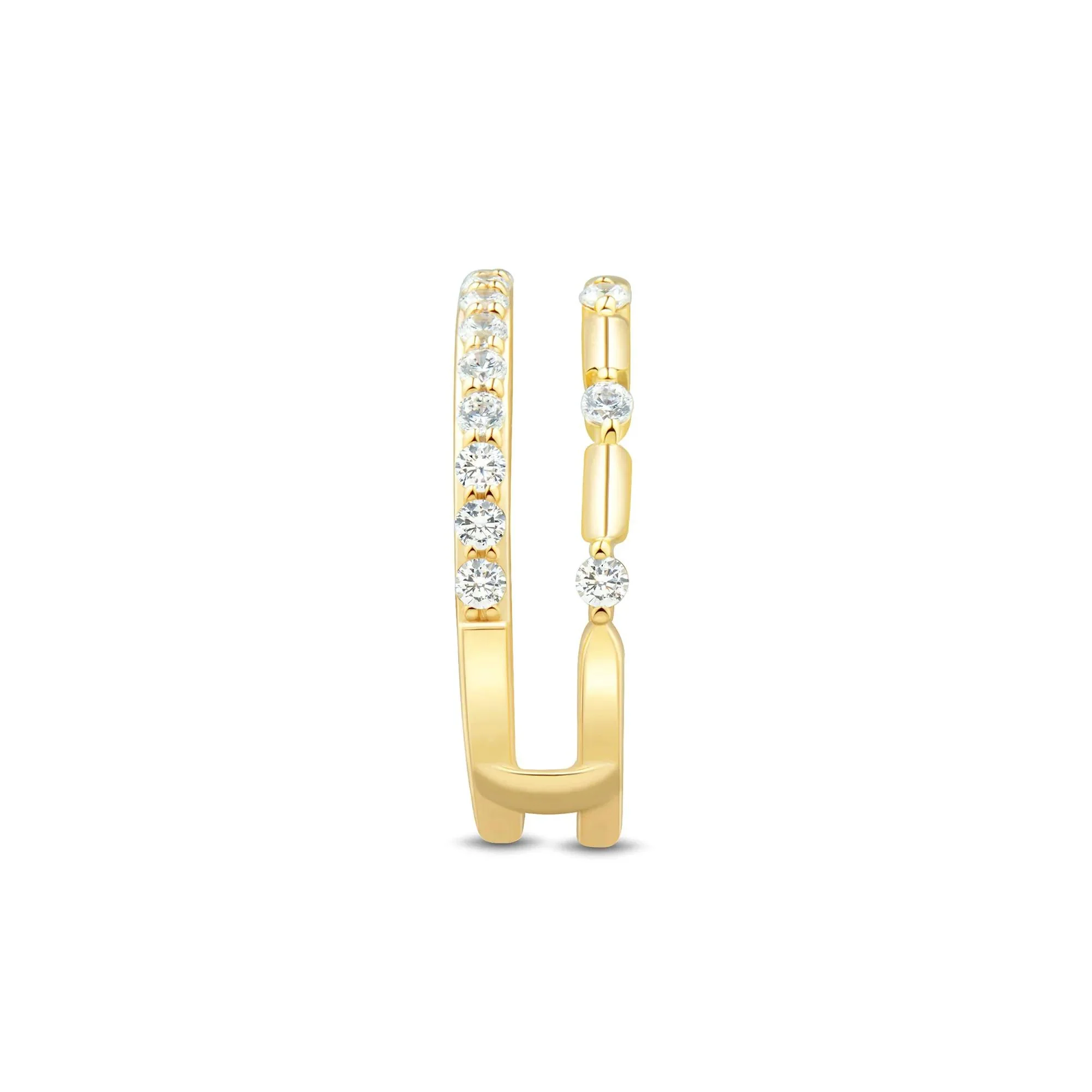1/2 CT. Tw. Lab Grown Diamond Insert 14K Yellow Gold Ring Round Brilliant Cut Size 7 1mm - Image 2
