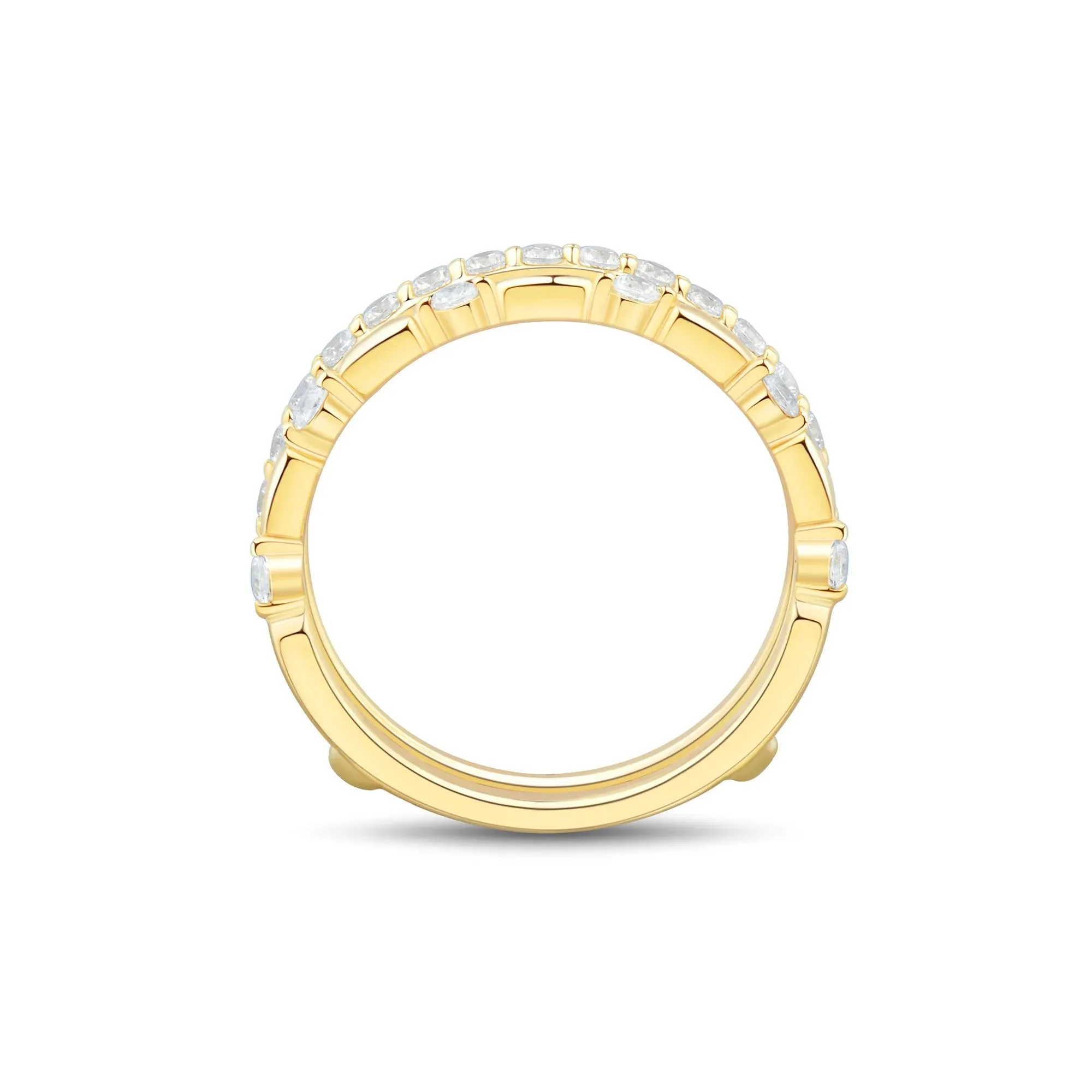 1/2 CT. Tw. Lab Grown Diamond Insert 14K Yellow Gold Ring Round Brilliant Cut Size 7.5 1mm - Image 3