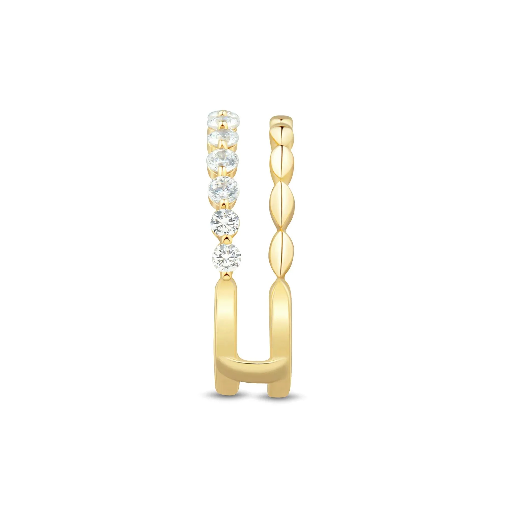 1/2 CT. Tw. Lab Grown Diamond Insert 14K Yellow Gold Ring Round Brilliant Cut Size 7.5 1mm - Image 2