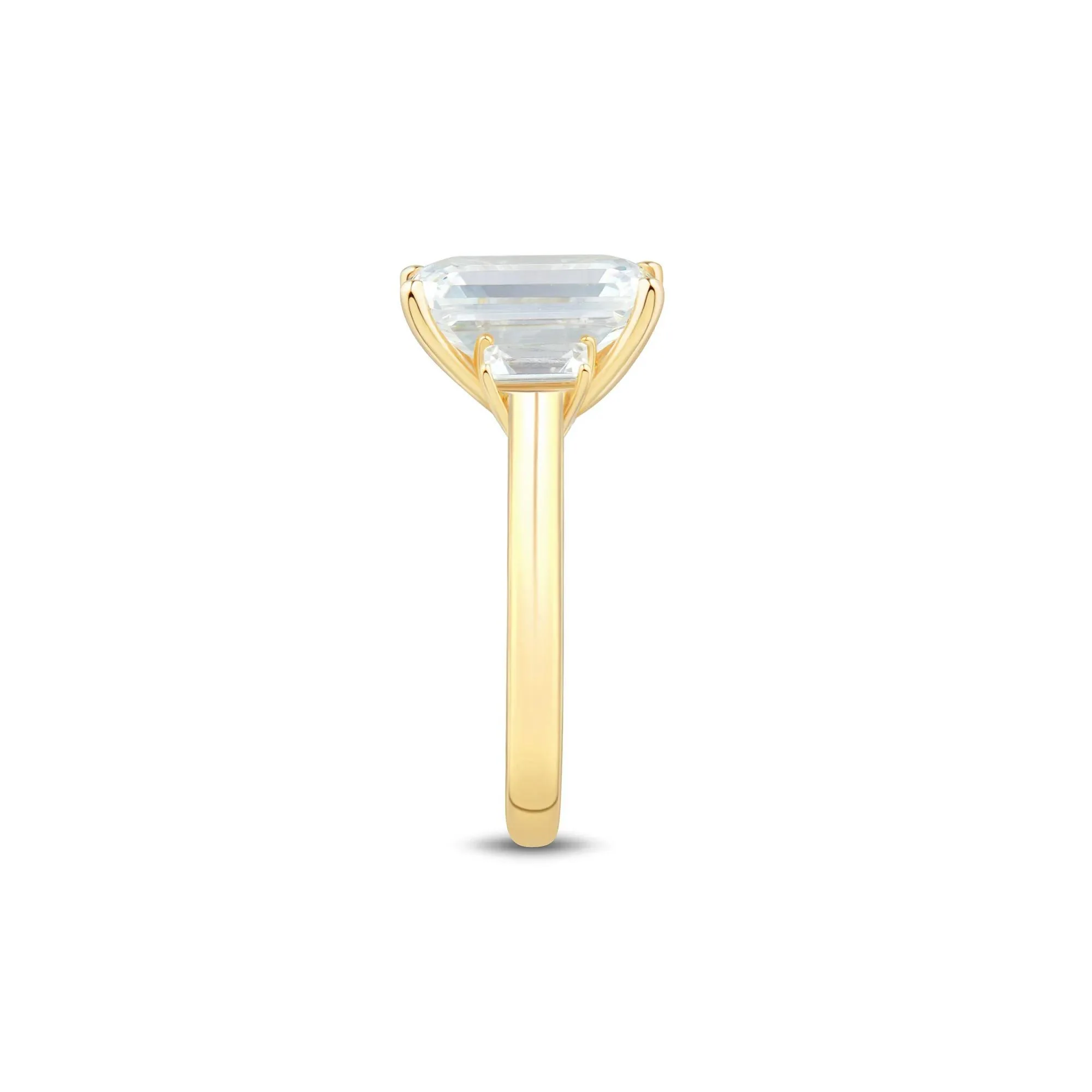 4 1/3 CT. Tw. Lab Grown Diamond Emerald-Cut Engagement Ring 14K Yellow Gold Size 5.5 1mm - Image 2