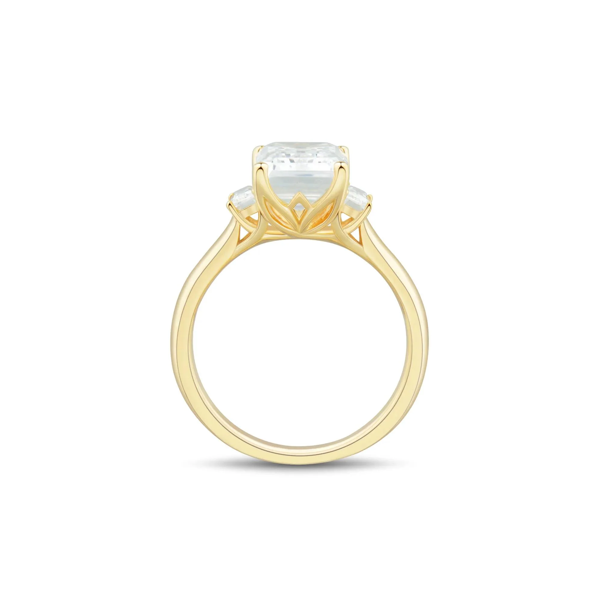 4 1/3 CT. Tw. Lab Grown Diamond Emerald-Cut Engagement Ring 14K Yellow Gold Size 5.5 1mm - Image 3