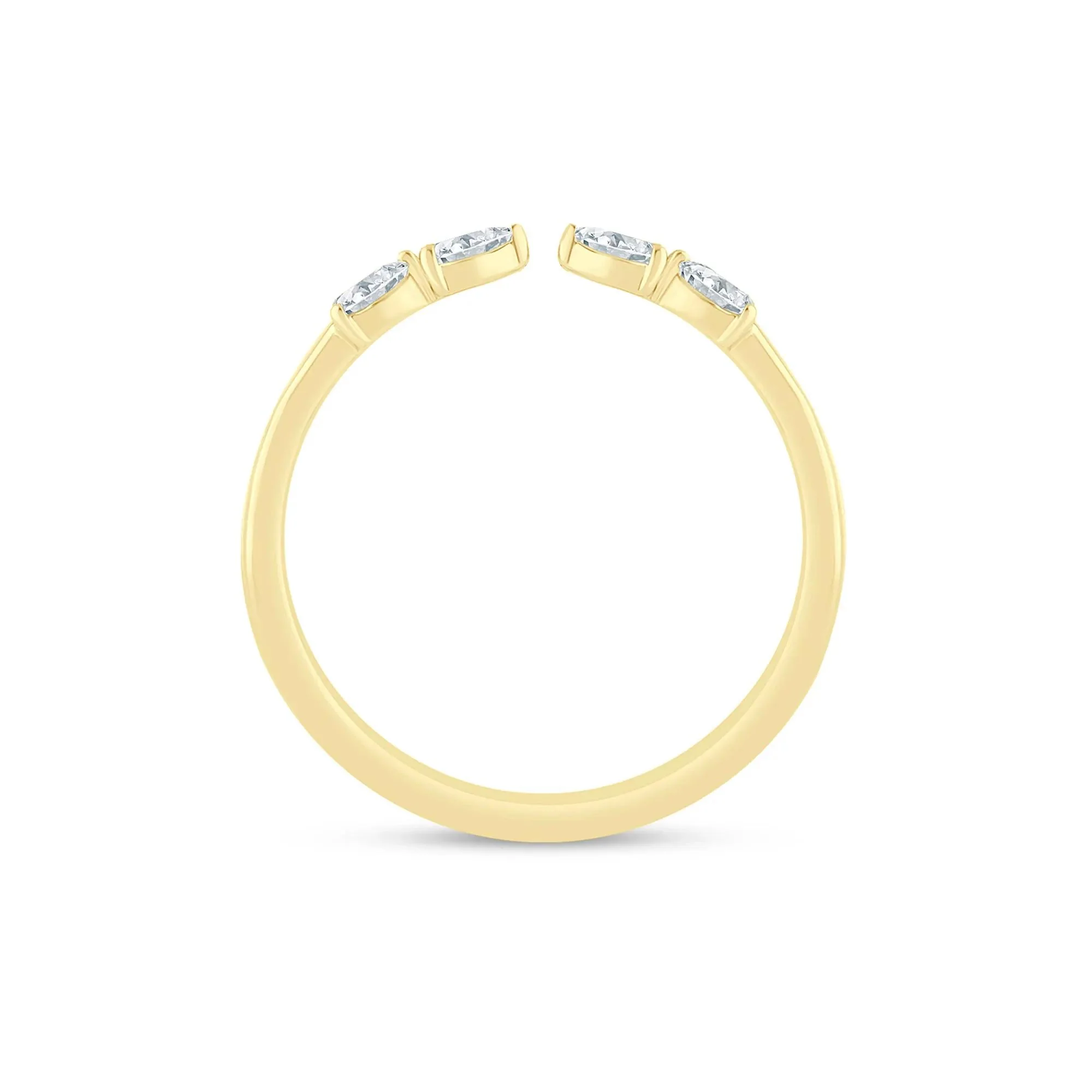 1/7 CT. Tw. Pear-Shaped Lab Grown Diamond Open Anniversary Band Ring 14K Yellow Gold Size 8 2mm - Image 2