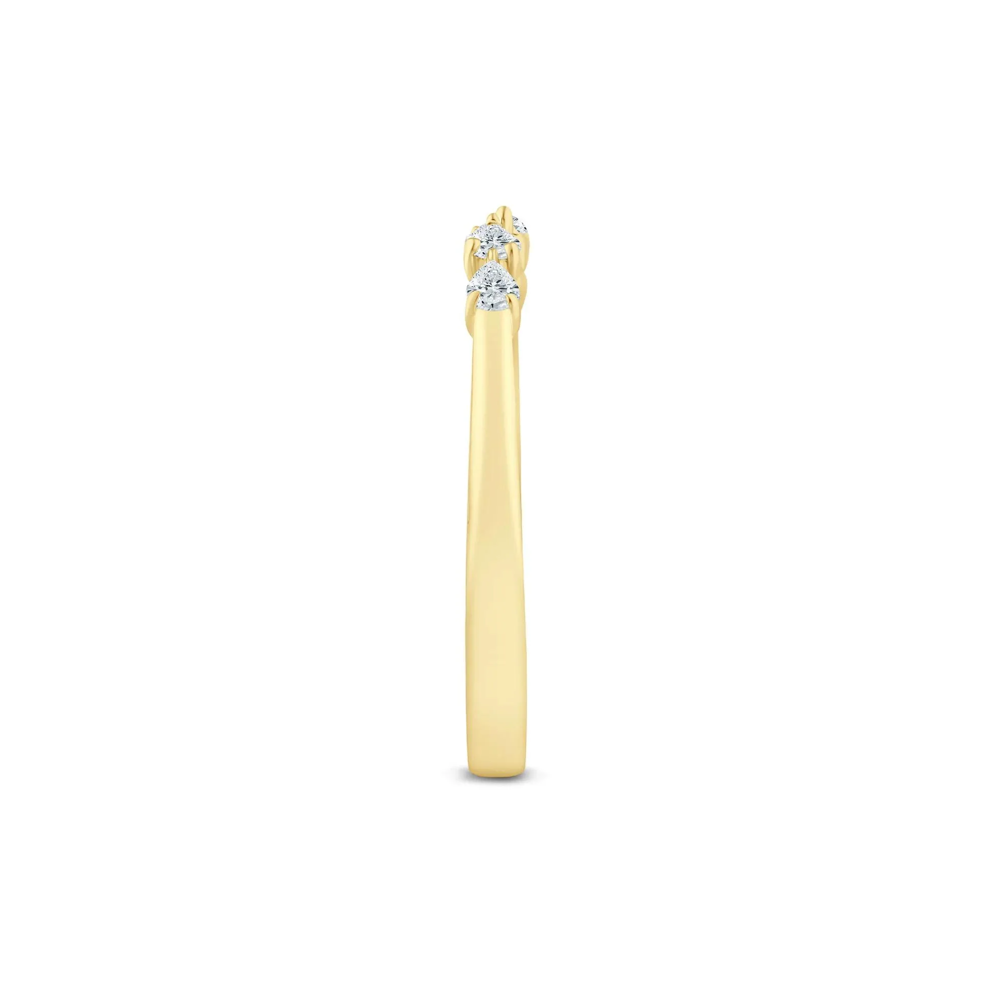1/7 CT. Tw. Pear-Shaped Lab Grown Diamond Open Anniversary Band Ring 14K Yellow Gold Size 8 2mm - Image 3