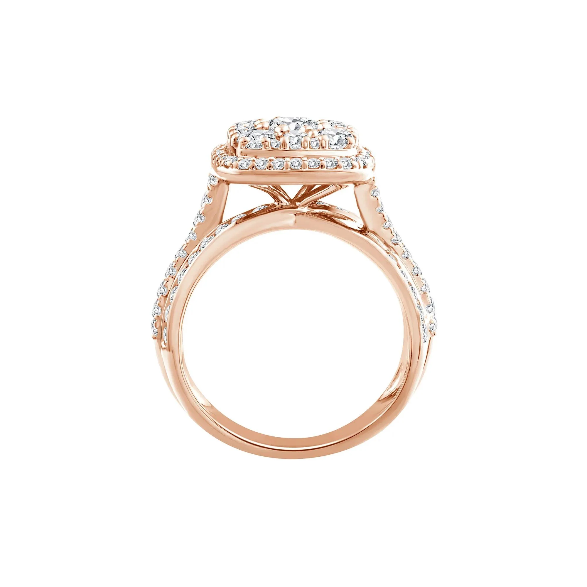 2 CT. Tw. Diamond Composite Engagement Ring 10K Rose Gold Size 9 3mm - Image 2