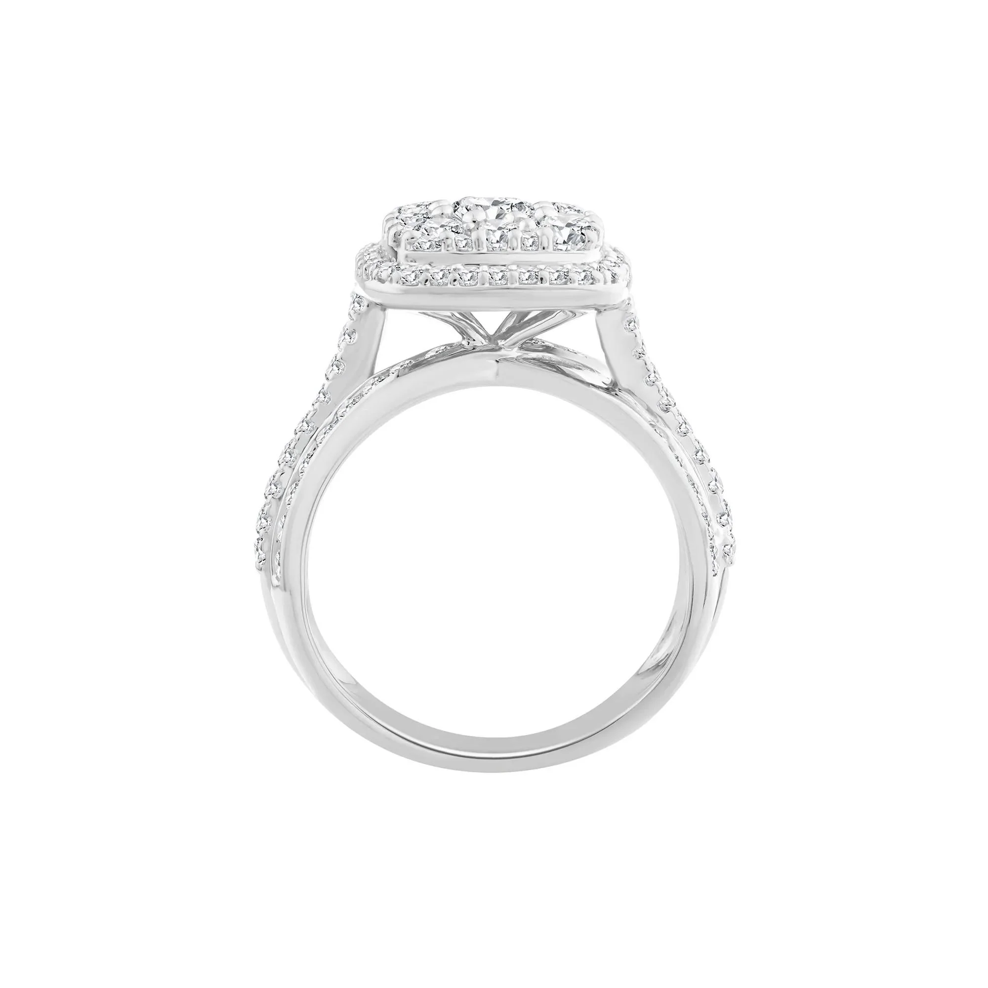 2 CT. Tw. Diamond Composite Engagement Ring 10K White Gold Size 6.5 3mm - Image 2