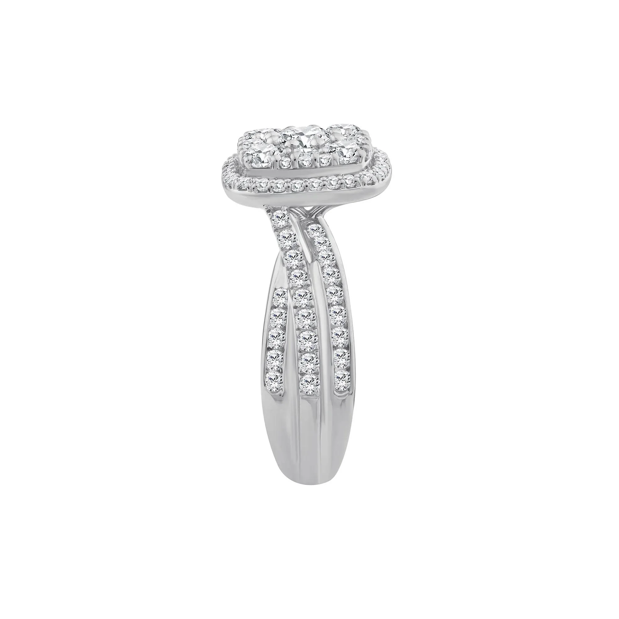 2 CT. Tw. Diamond Composite Engagement Ring 10K White Gold Size 8 3mm - Image 3
