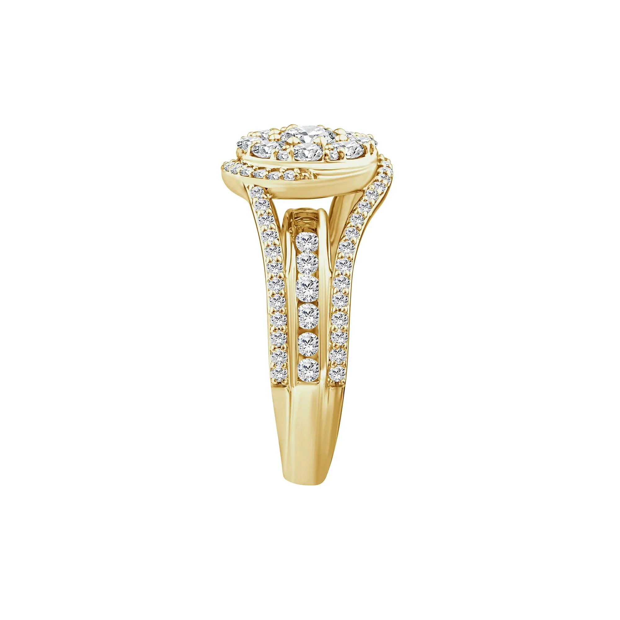 1 3/4 CT. Tw. Diamond Composite Engagement Ring 10K Yellow Gold Round Brilliant Cut Size 8 2.5mm - Image 3