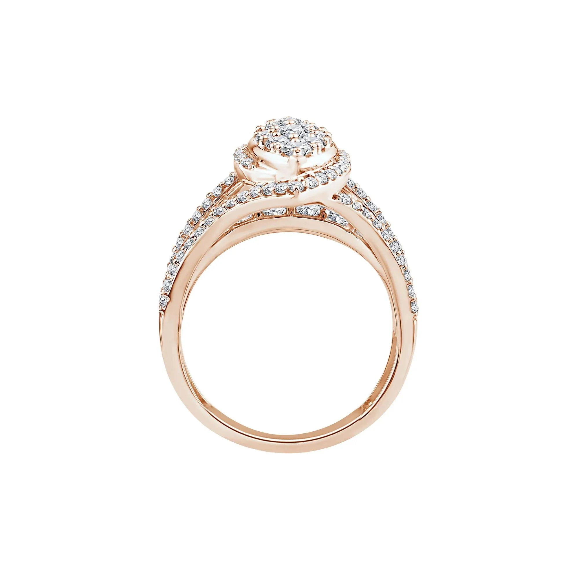 1/2 CT. Tw. Diamond Composite Engagement Ring 10K Rose Gold Size 7 2mm - Image 2