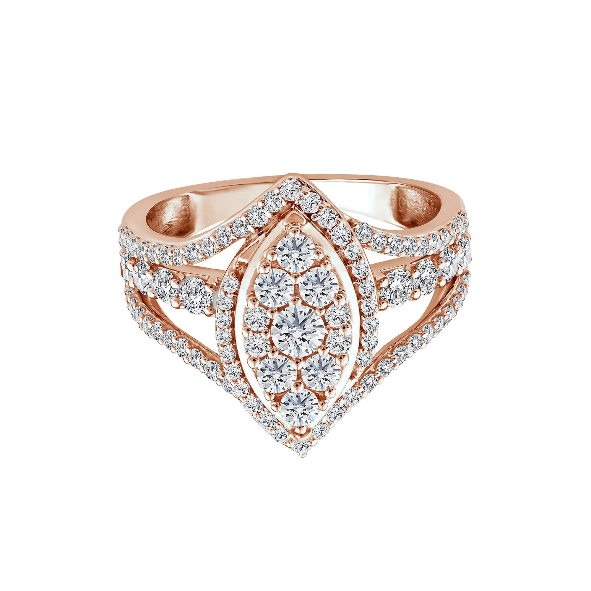 1/2 CT. Tw. Diamond Composite Engagement Ring 10K Rose Gold Size 9 2mm