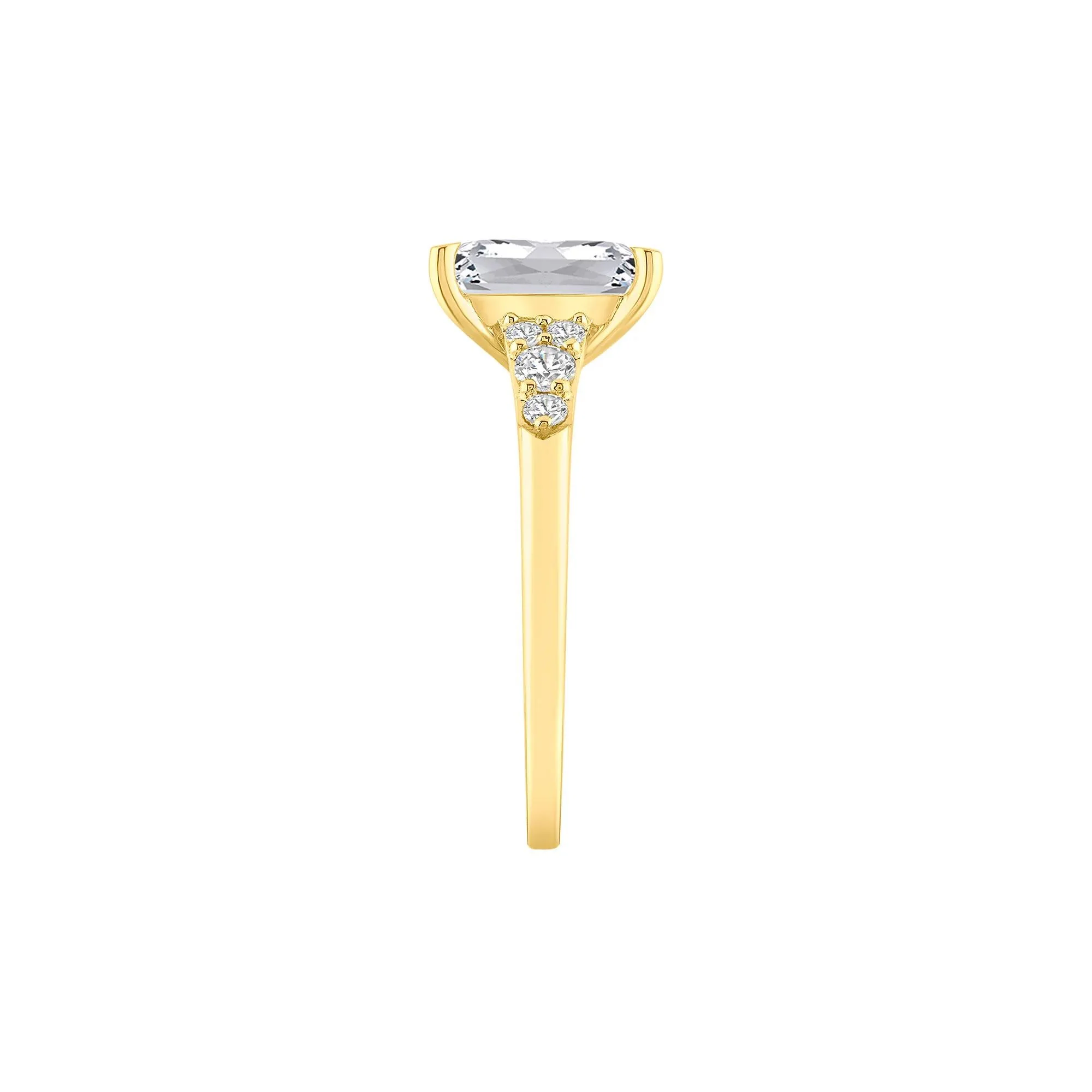 3 1/4 CT. Tw. Lab Grown Diamond Elongated Cushion Engagement Ring 14K Yellow Gold Size 8 10.5mm - Image 3