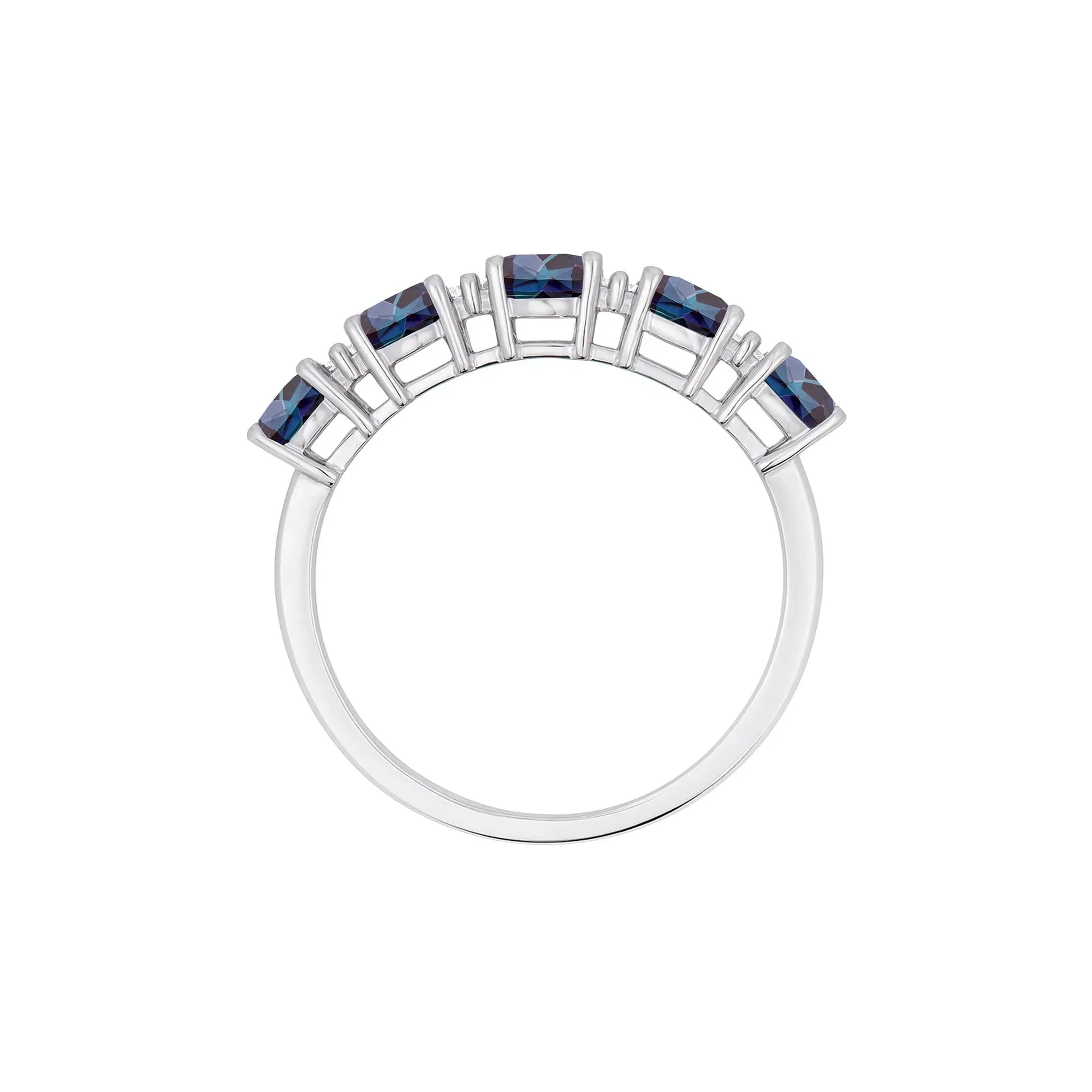 1/8 CT. Tw. Lab-Created Alexandrite and Diamond Ring 10K White Gold Size 6 1mm - Image 3