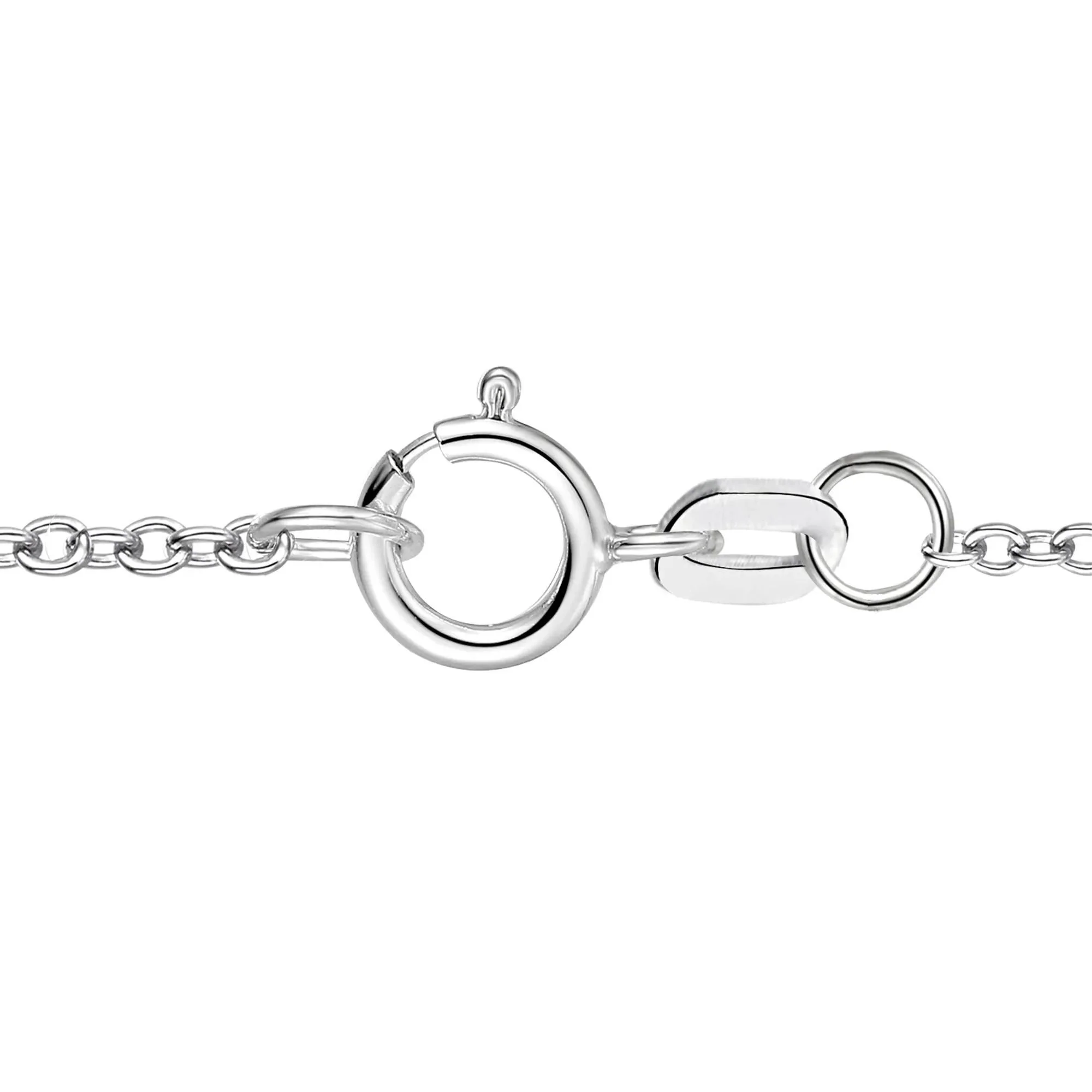 Lab-Created Ruby & Lab-Created White Sapphire Drop Pendant Necklace .925 Sterling Silver Size 18" - Image 3