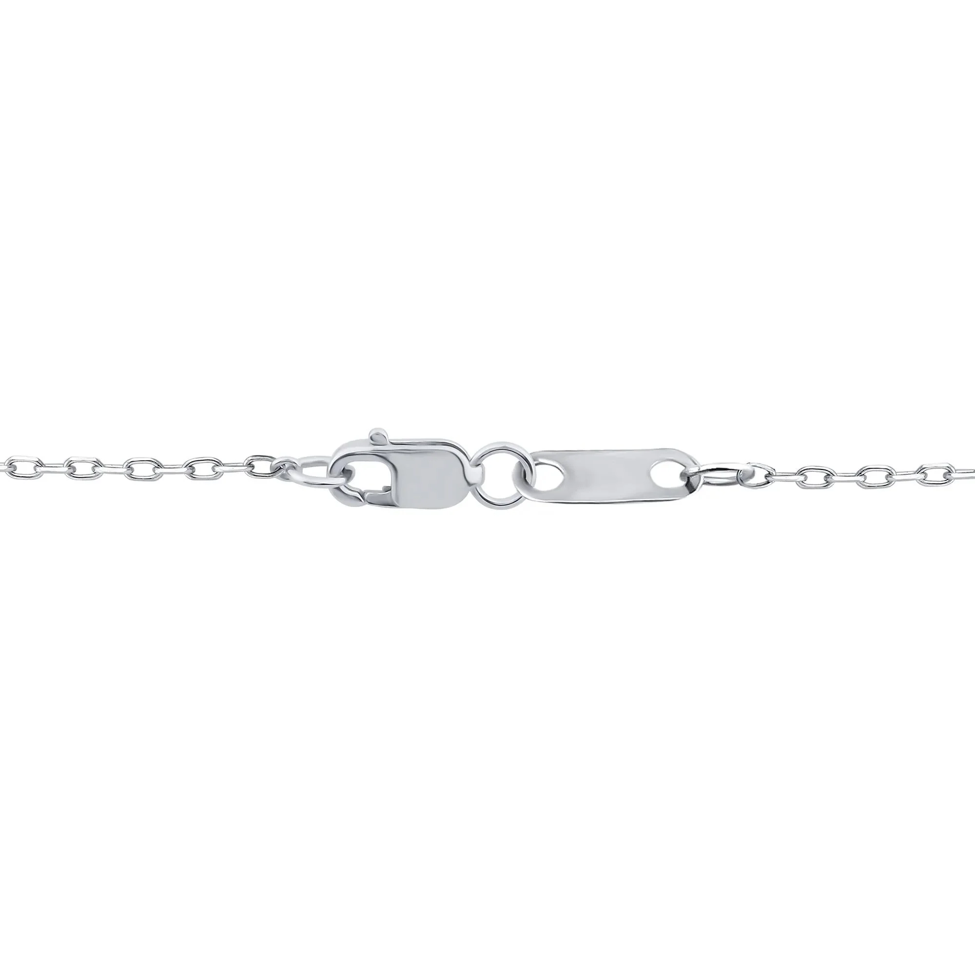 Marquise Blue Sapphire Pendant Necklace 10K White Gold Size 18" - Image 3