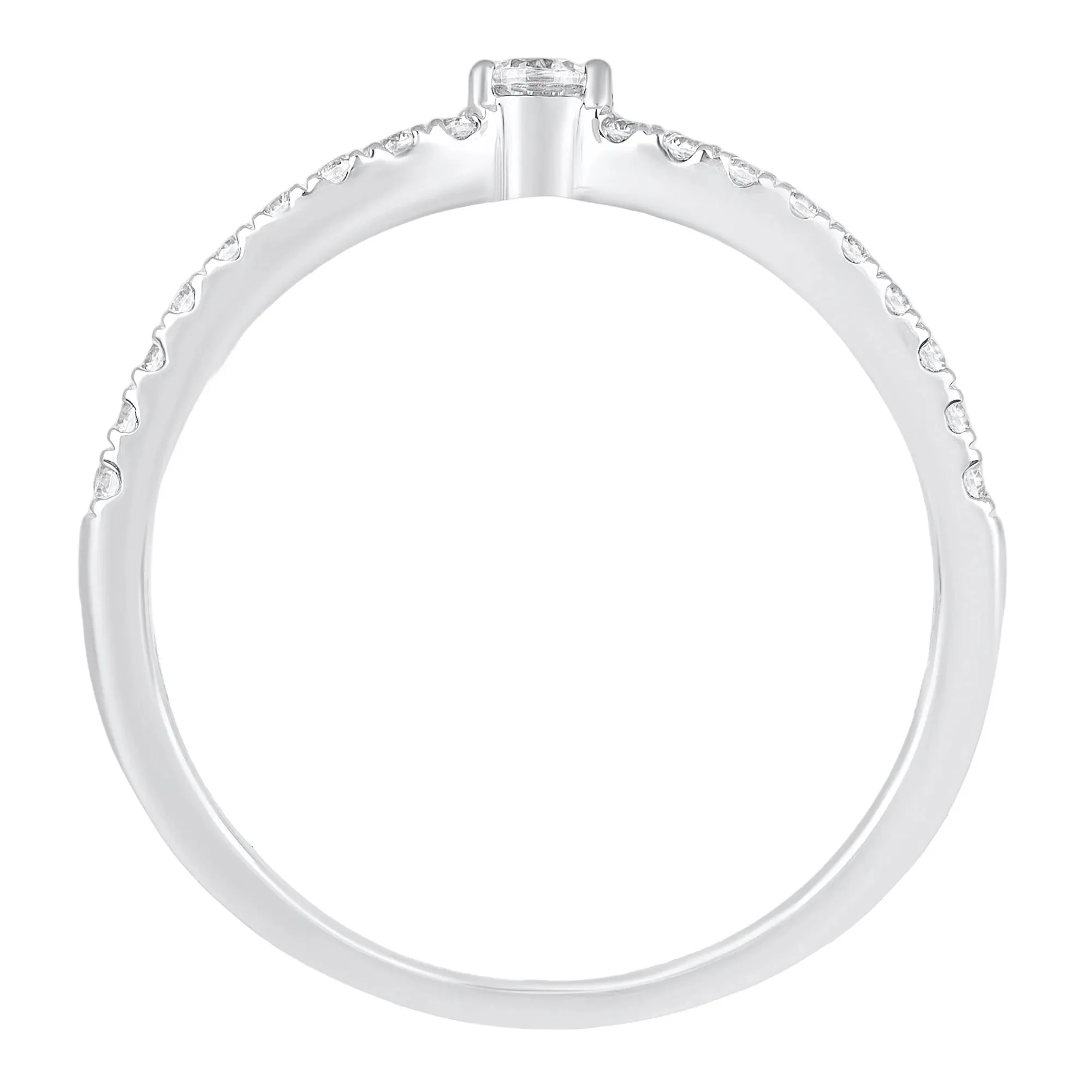 1/5 CT. Tw. Diamond Contour Band Ring 10K White Gold Size 6 - Image 2