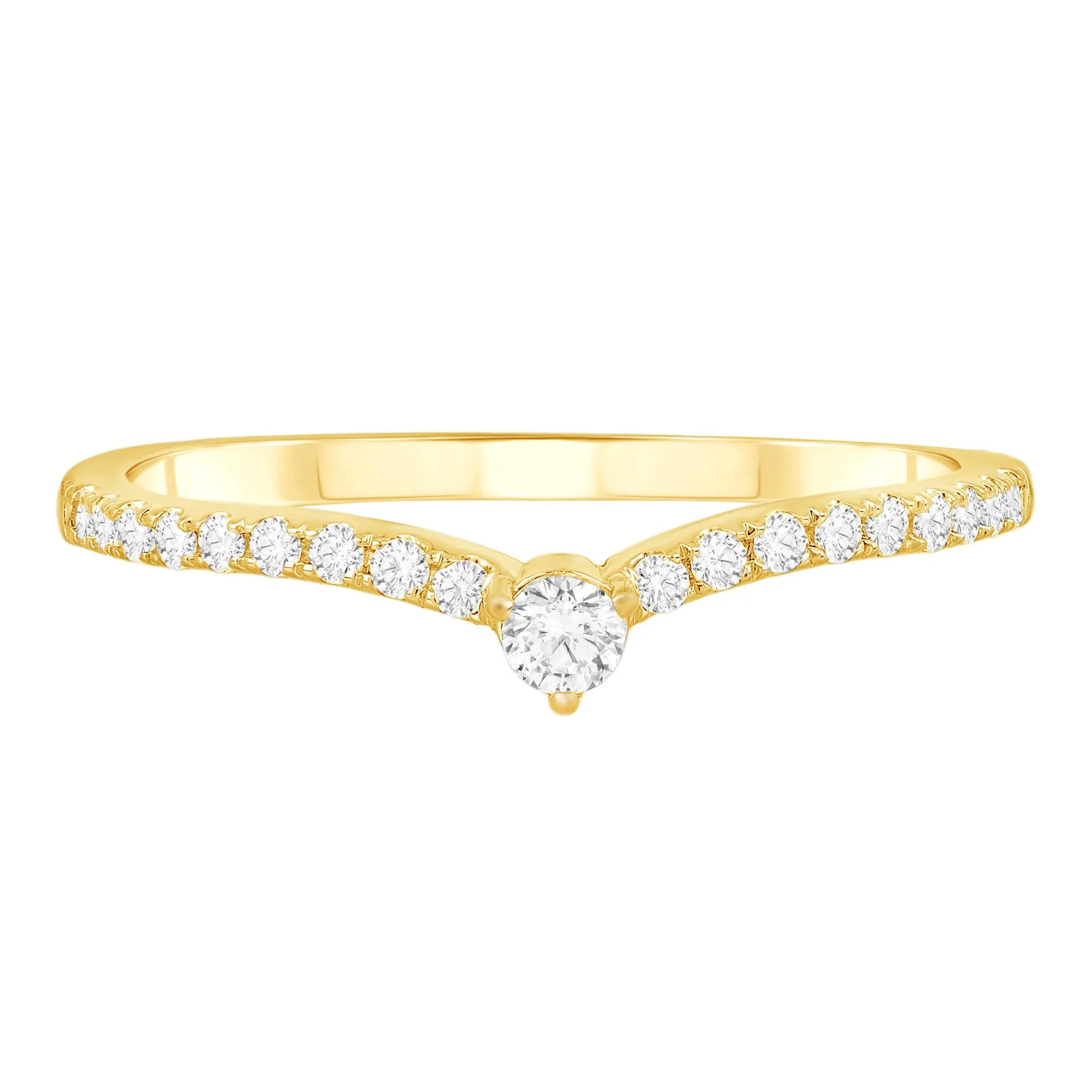 1/5 CT. Tw. Diamond Contour Band Ring 10K Yellow Gold Size 8.5