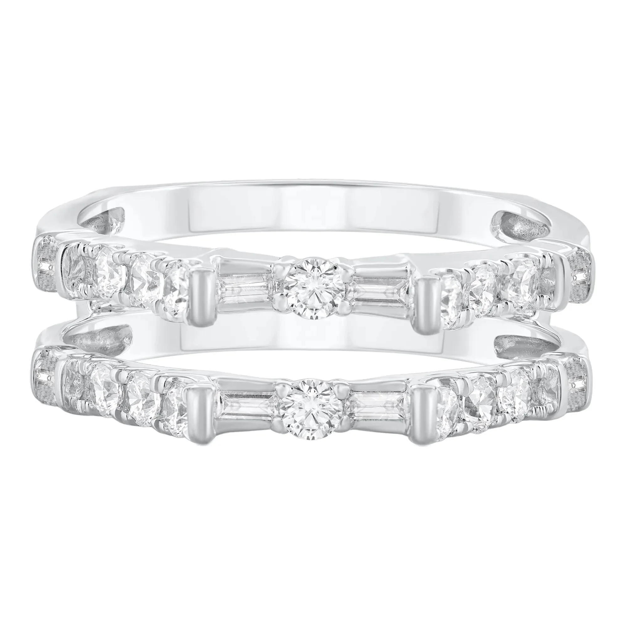 3/4 CT. Tw. Diamond Ring Insert 14K White Gold Round Brilliant Cut Size 6