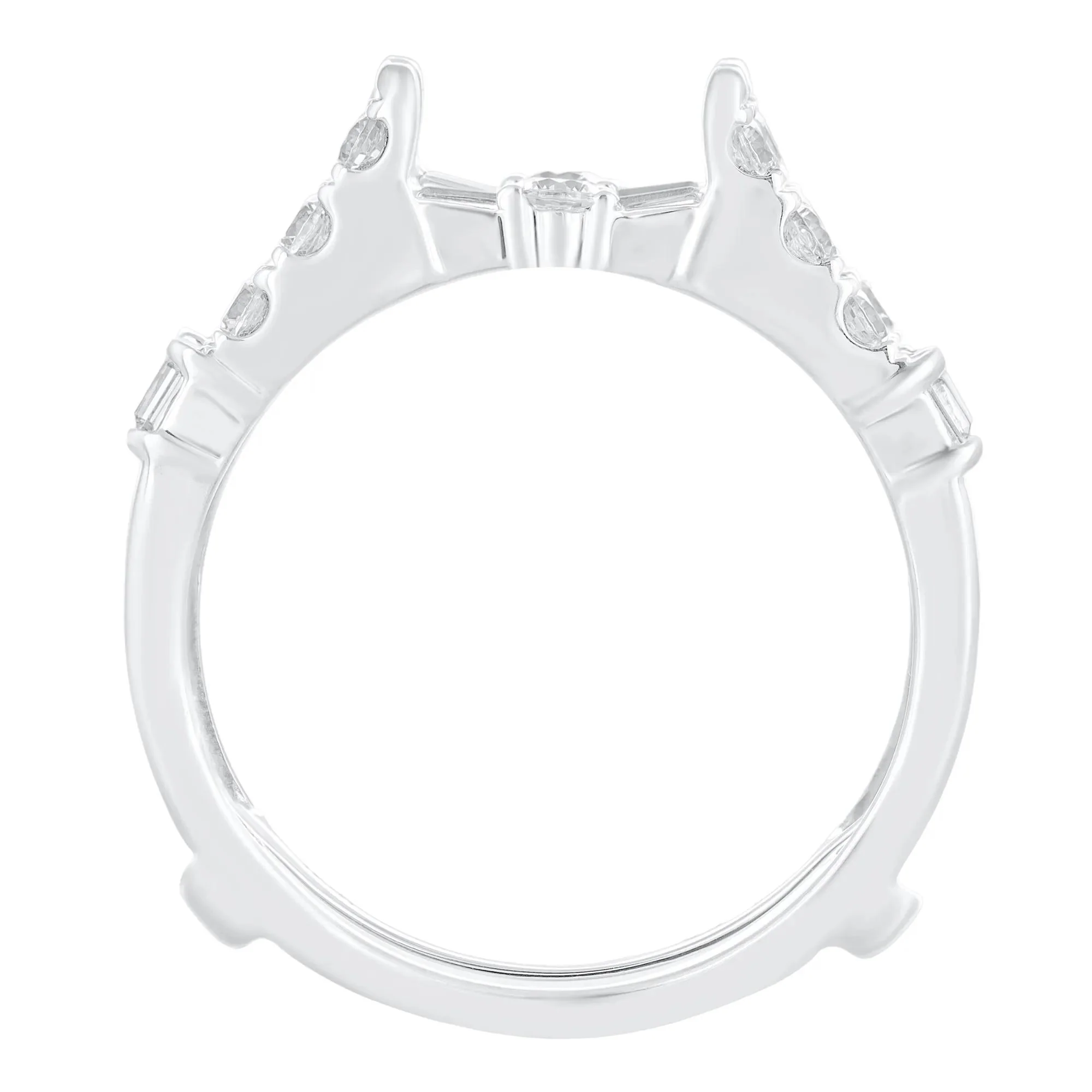 3/4 CT. Tw. Diamond Ring Insert 14K White Gold Round Brilliant Cut Size 7 - Image 2