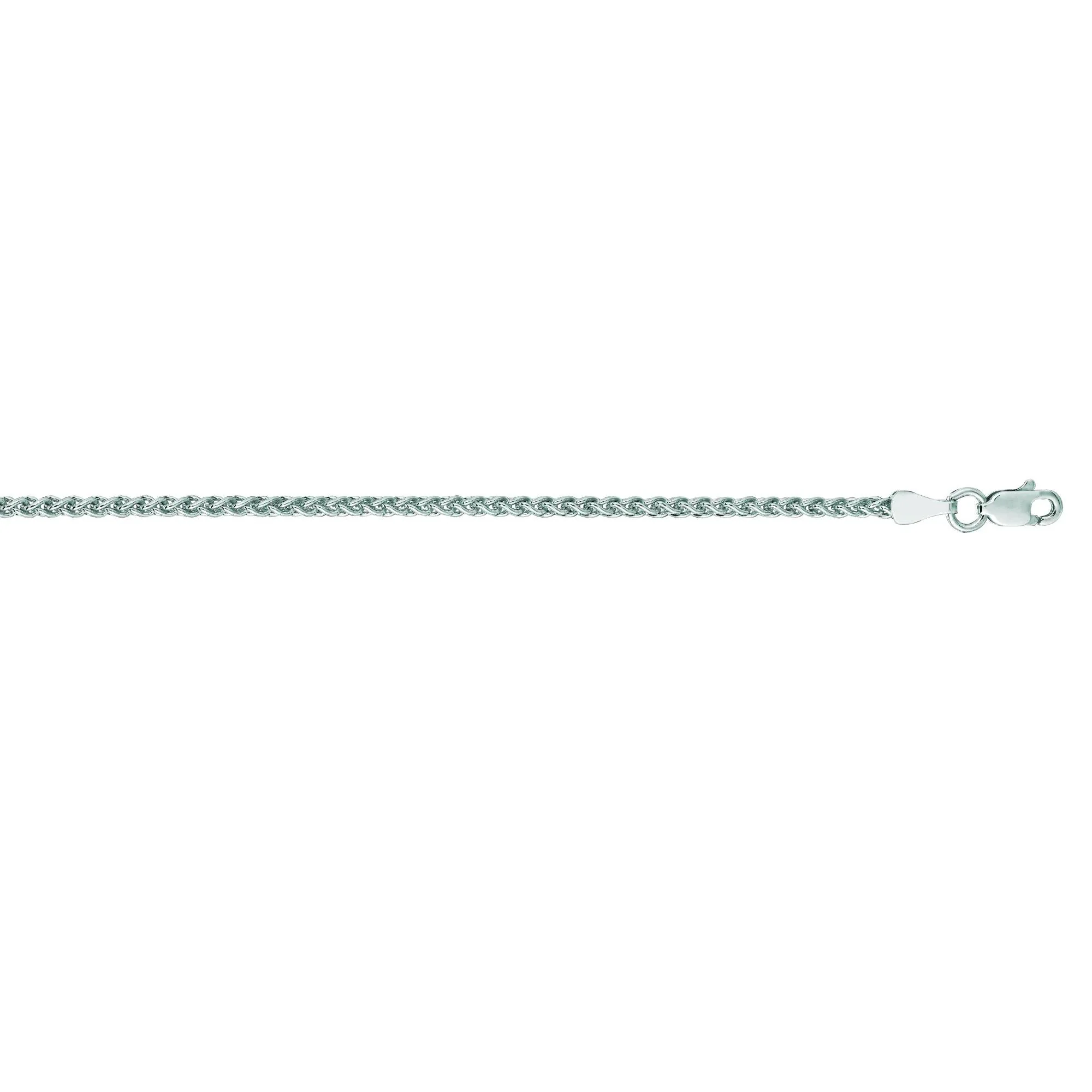 Wheat Chain 14K White Gold Necklace Size 22" - Image 2
