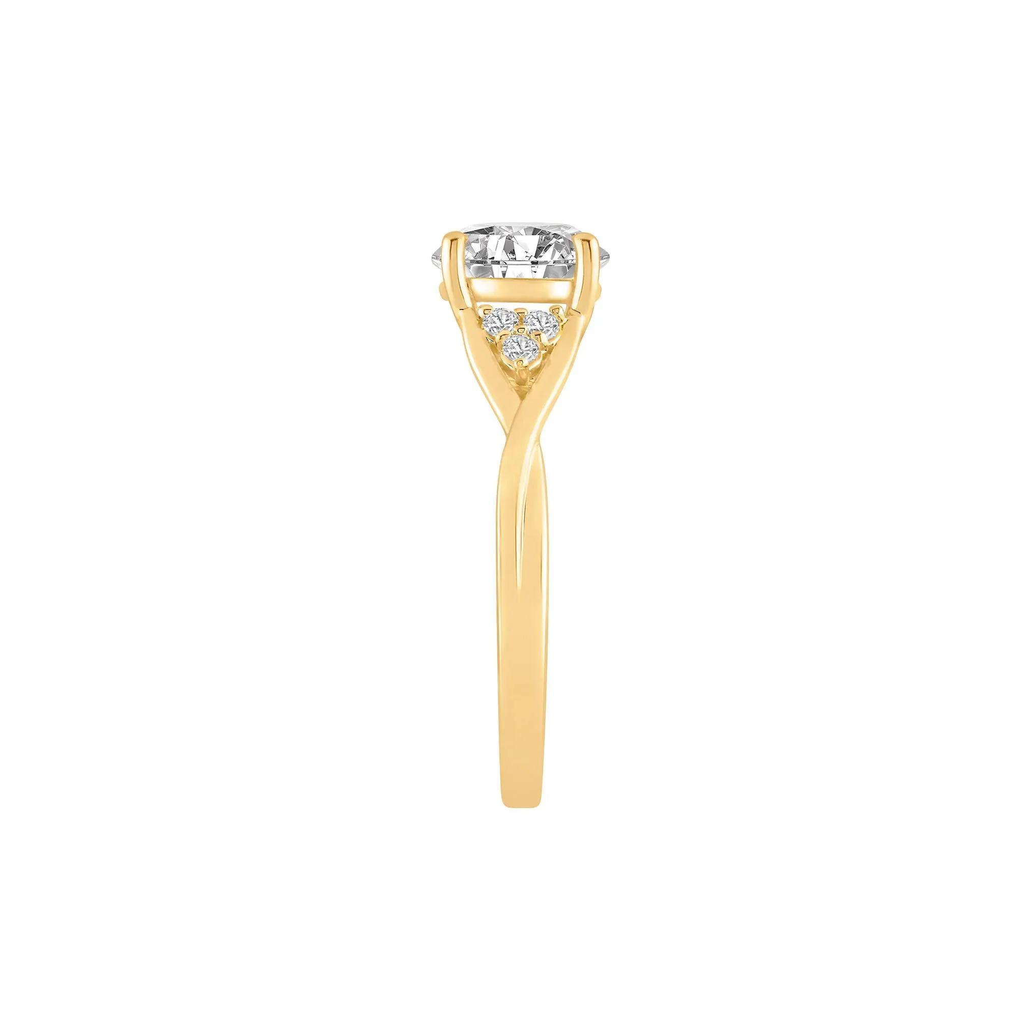 2 CT. Tw. Lab Grown Diamond Round Engagement Ring 14K Yellow Gold Round Brilliant Cut Size 6 8mm - Image 3