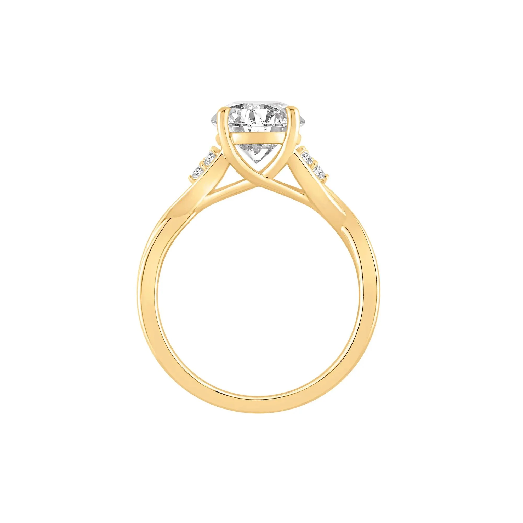 2 CT. Tw. Lab Grown Diamond Round Engagement Ring 14K Yellow Gold Round Brilliant Cut Size 6.5 8mm - Image 2