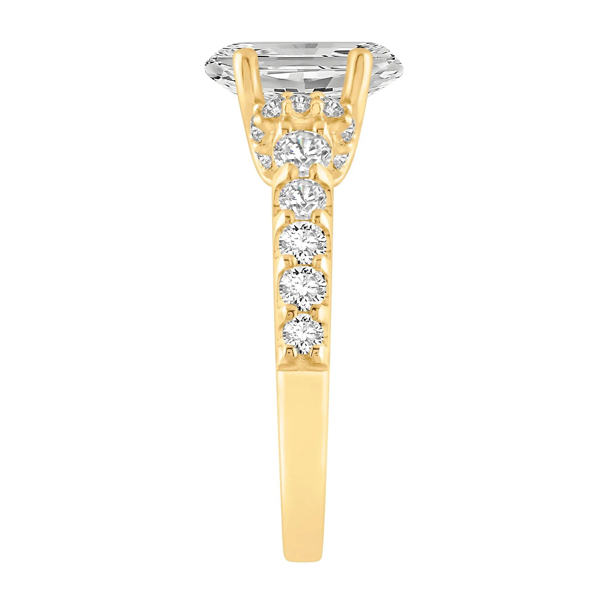 2 3/4 CT. Tw. Lab Grown Diamond Engagement Ring 14K Yellow Gold Round Brilliant Cut Size 7 10mm - Image 3